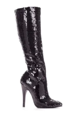 511-TIN Knee Boot  | Black  Patent
