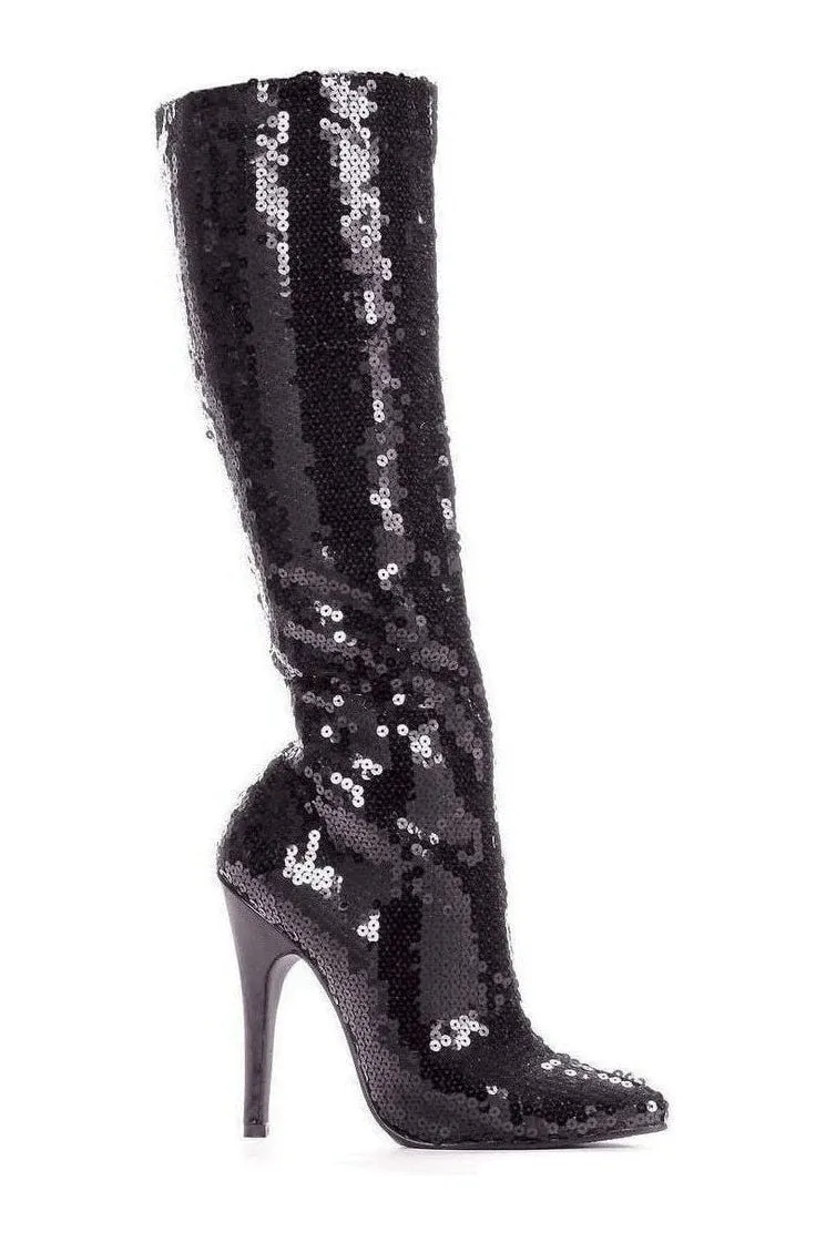 511-TIN Knee Boot  | Black  Patent
