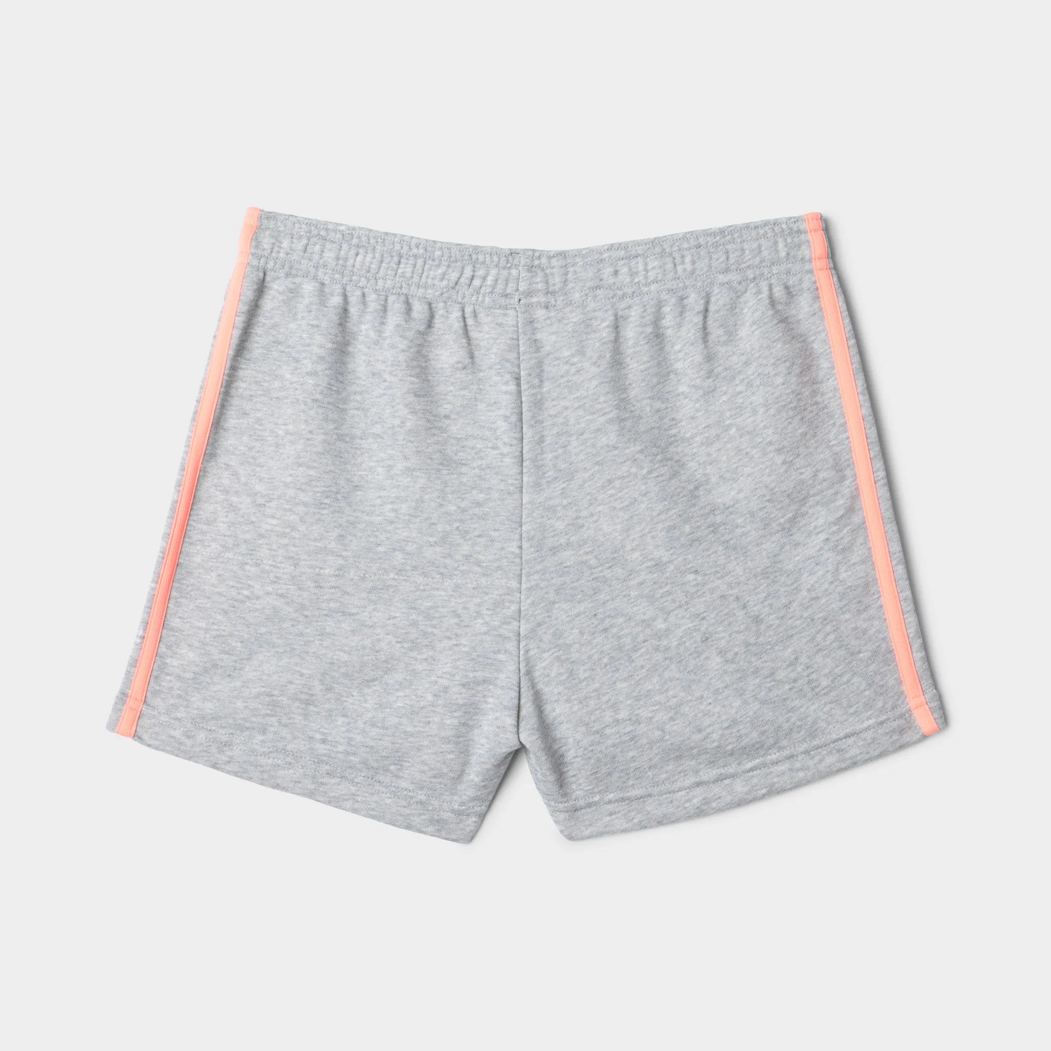 adidas Junior Girls' Essentials 3-Stripes Shorts Medium Grey Heather / Acid Red