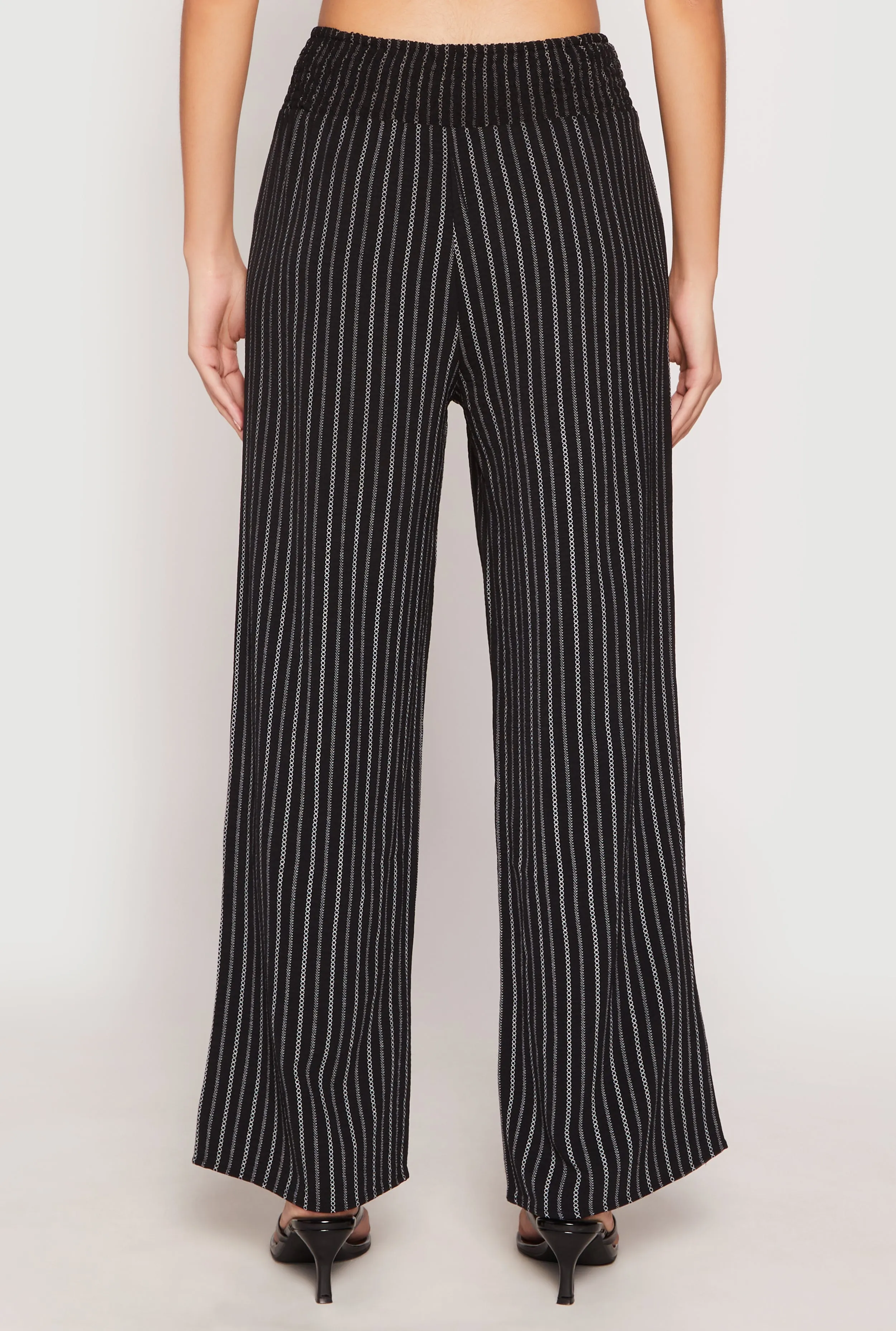 Airy Striped Wide Leg Pants