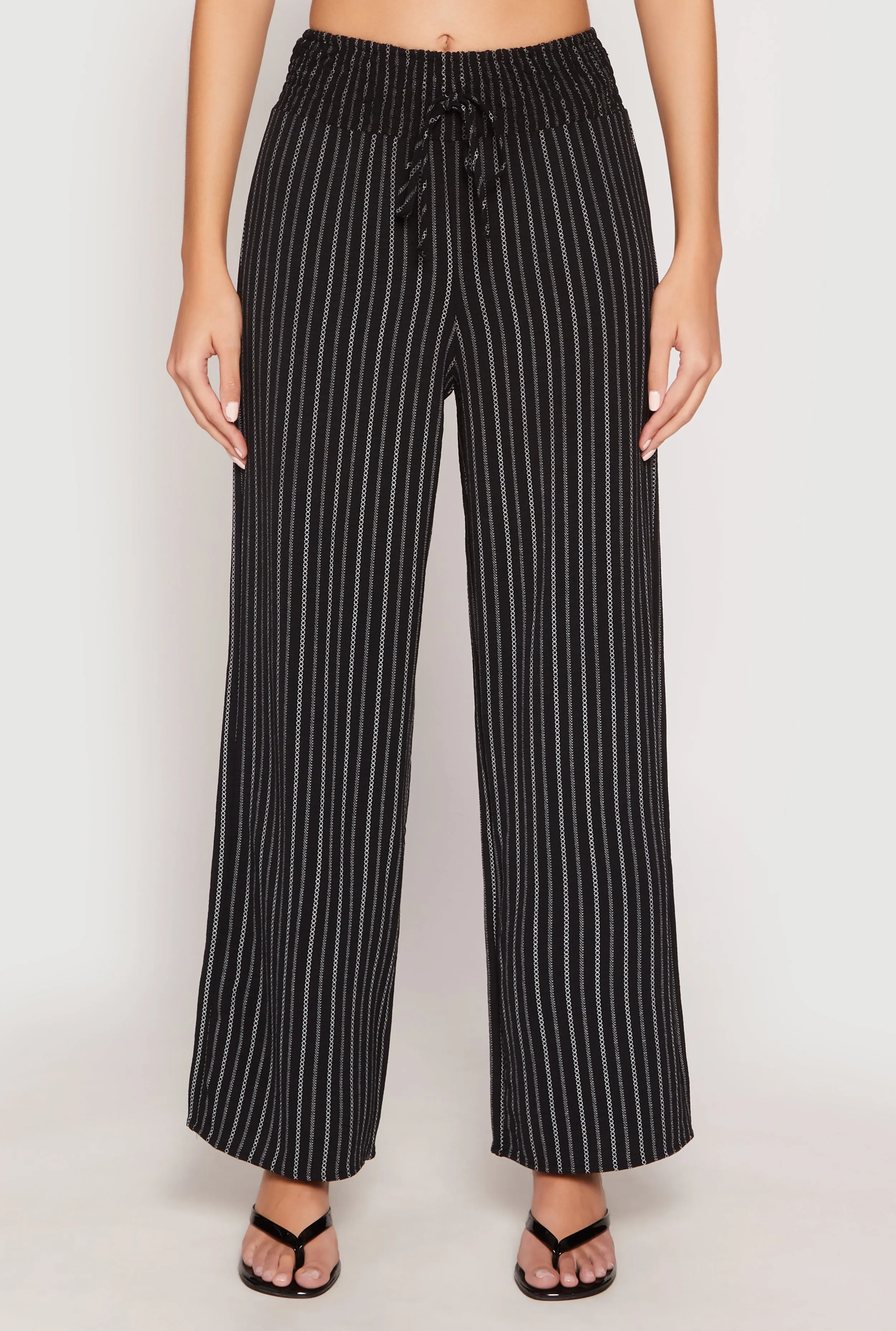 Airy Striped Wide Leg Pants