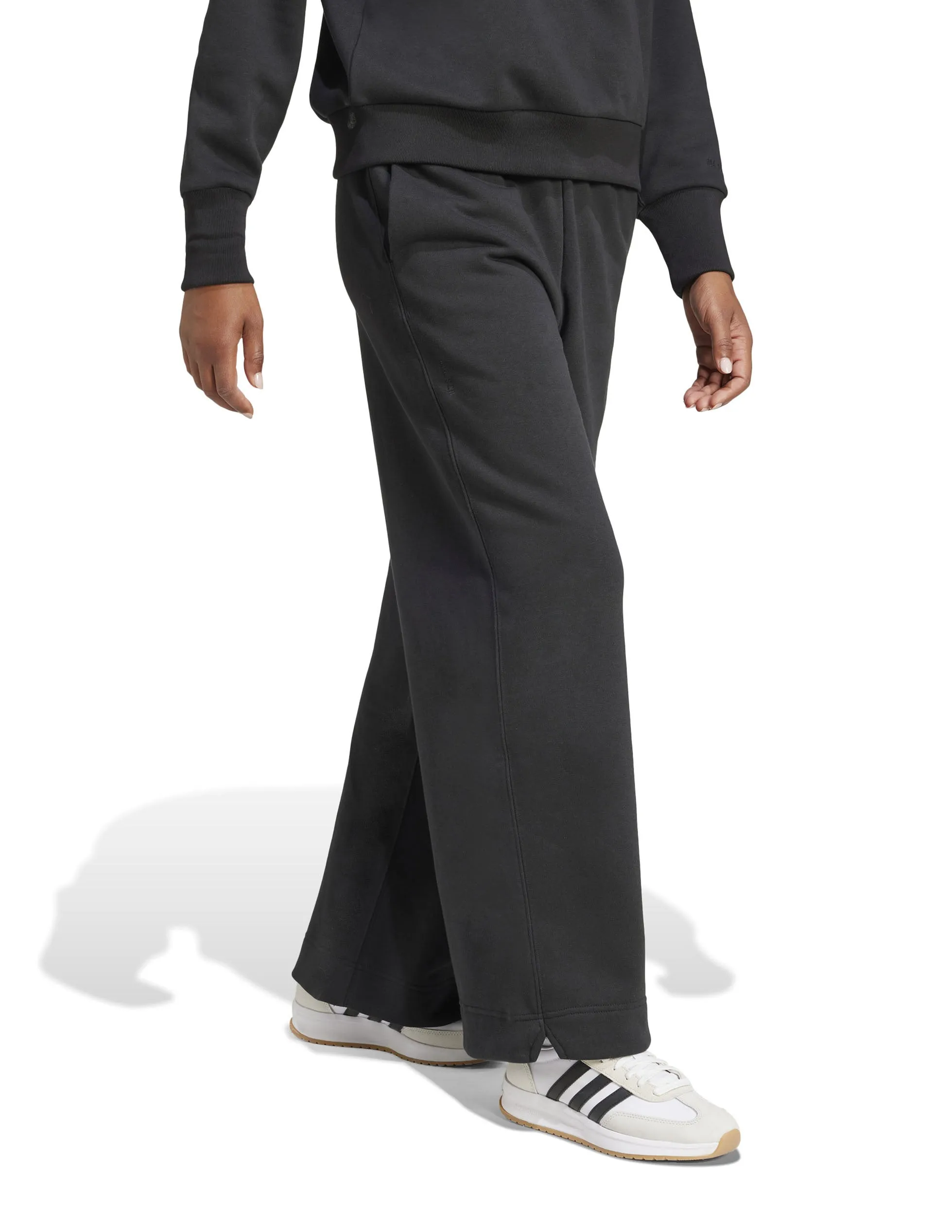 ALL SZN Fleece Loose Wide-Leg Pants - Black