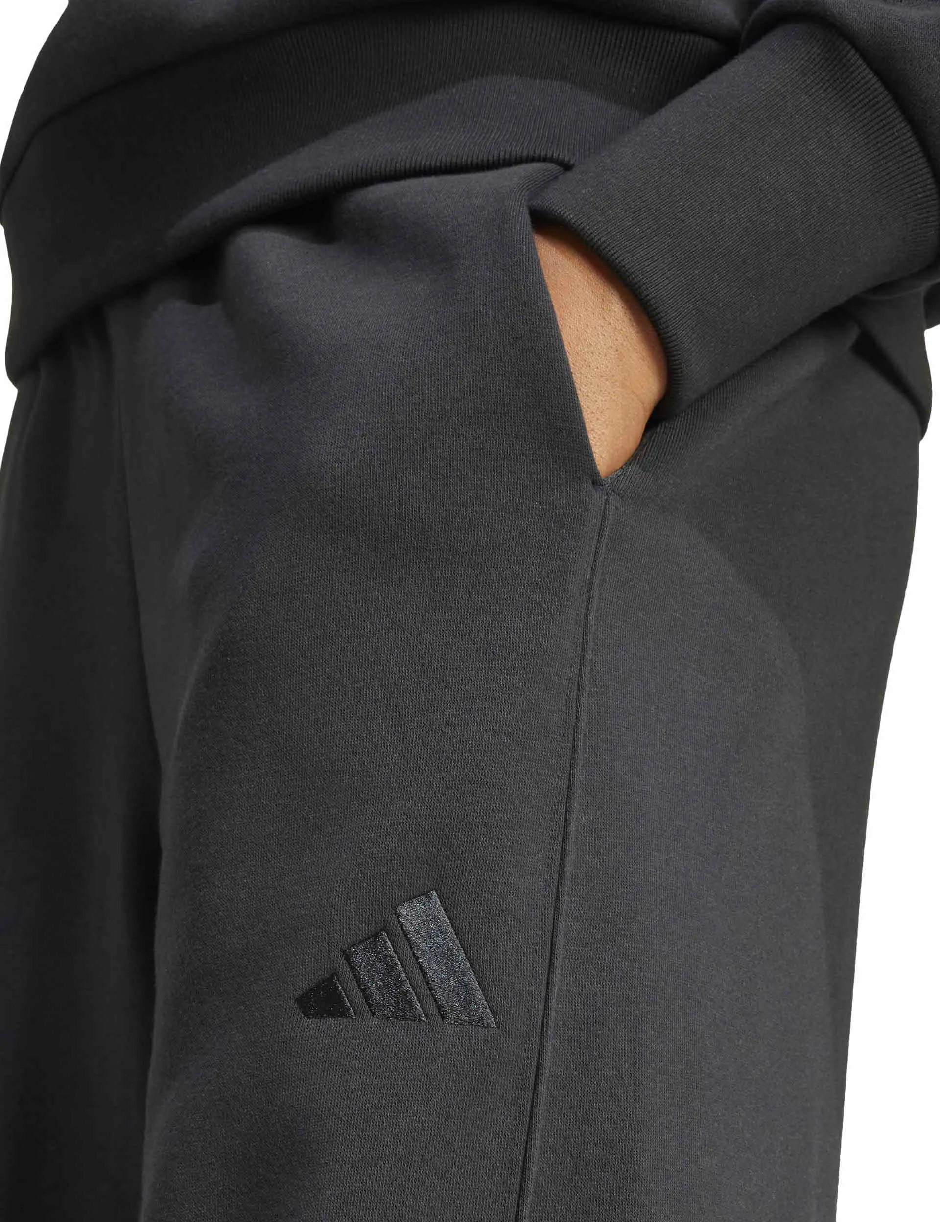 ALL SZN Fleece Loose Wide-Leg Pants - Black