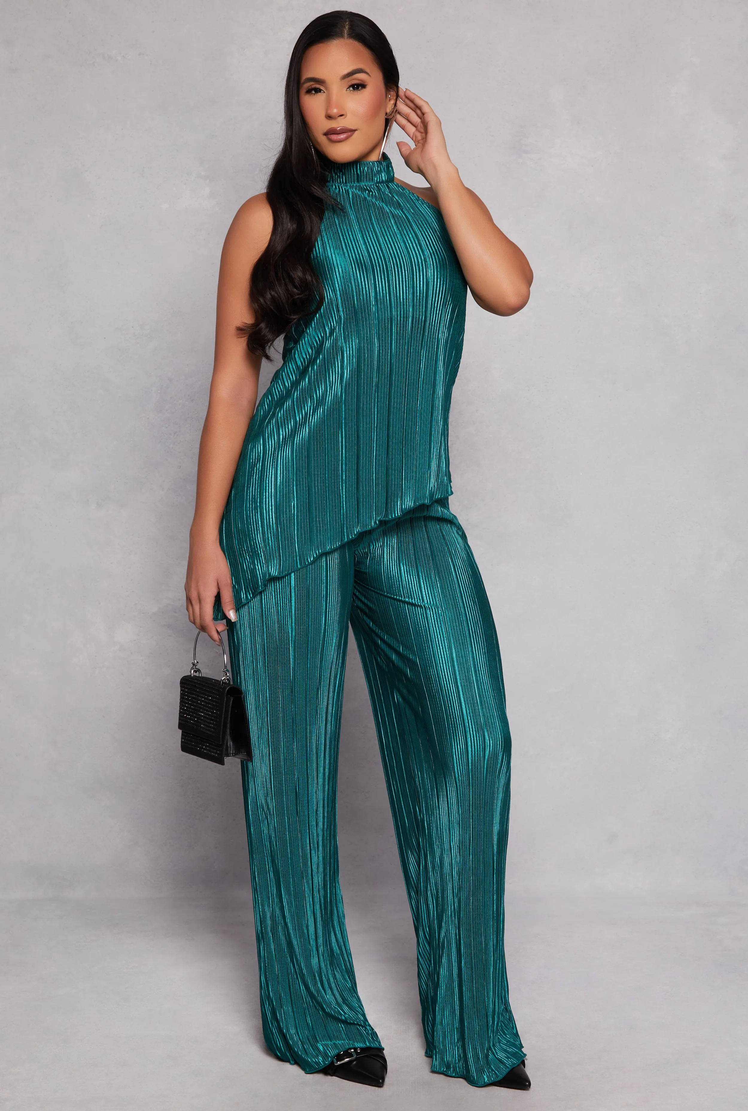 Almost Famous Plisse Wide Leg Pants