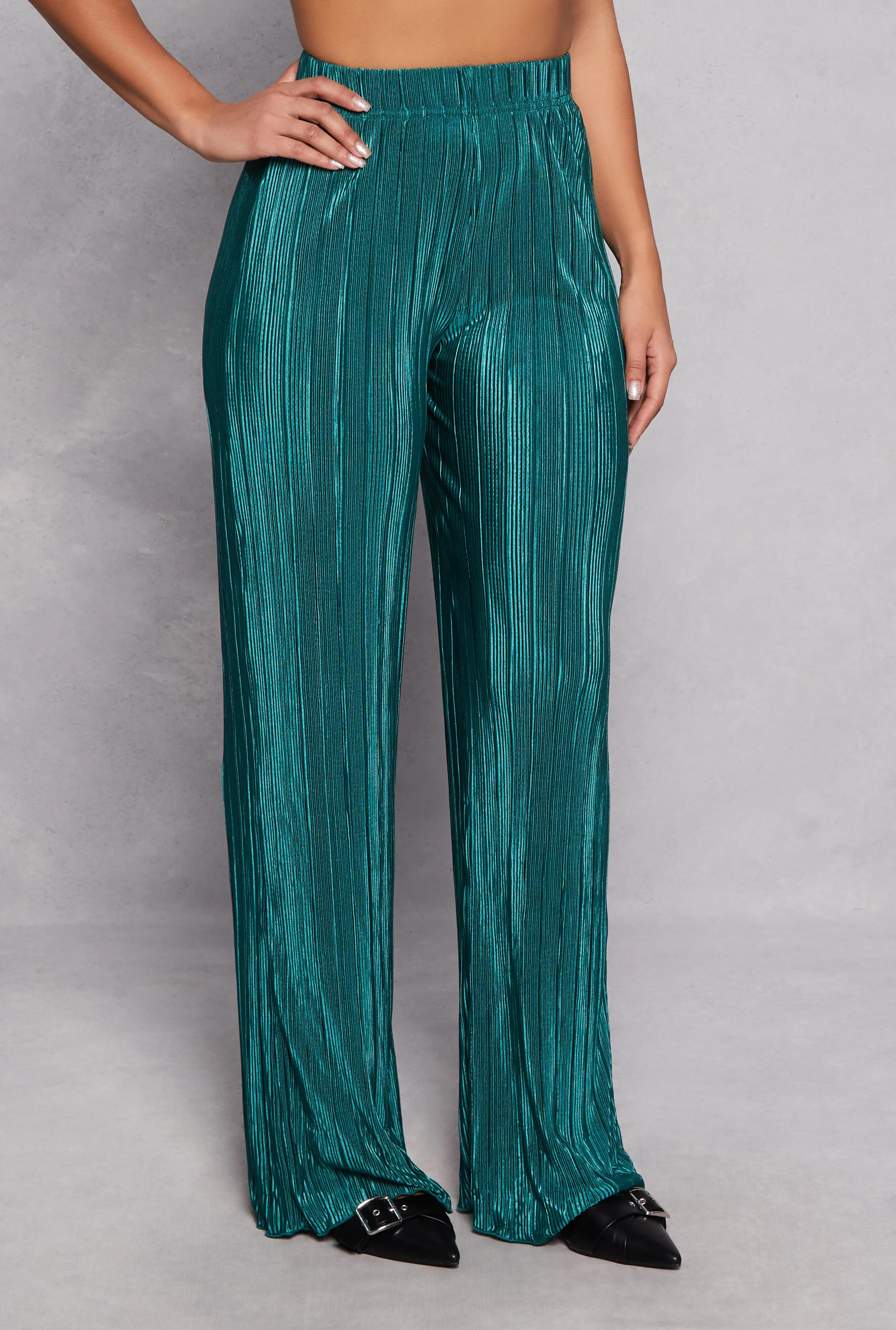 Almost Famous Plisse Wide Leg Pants