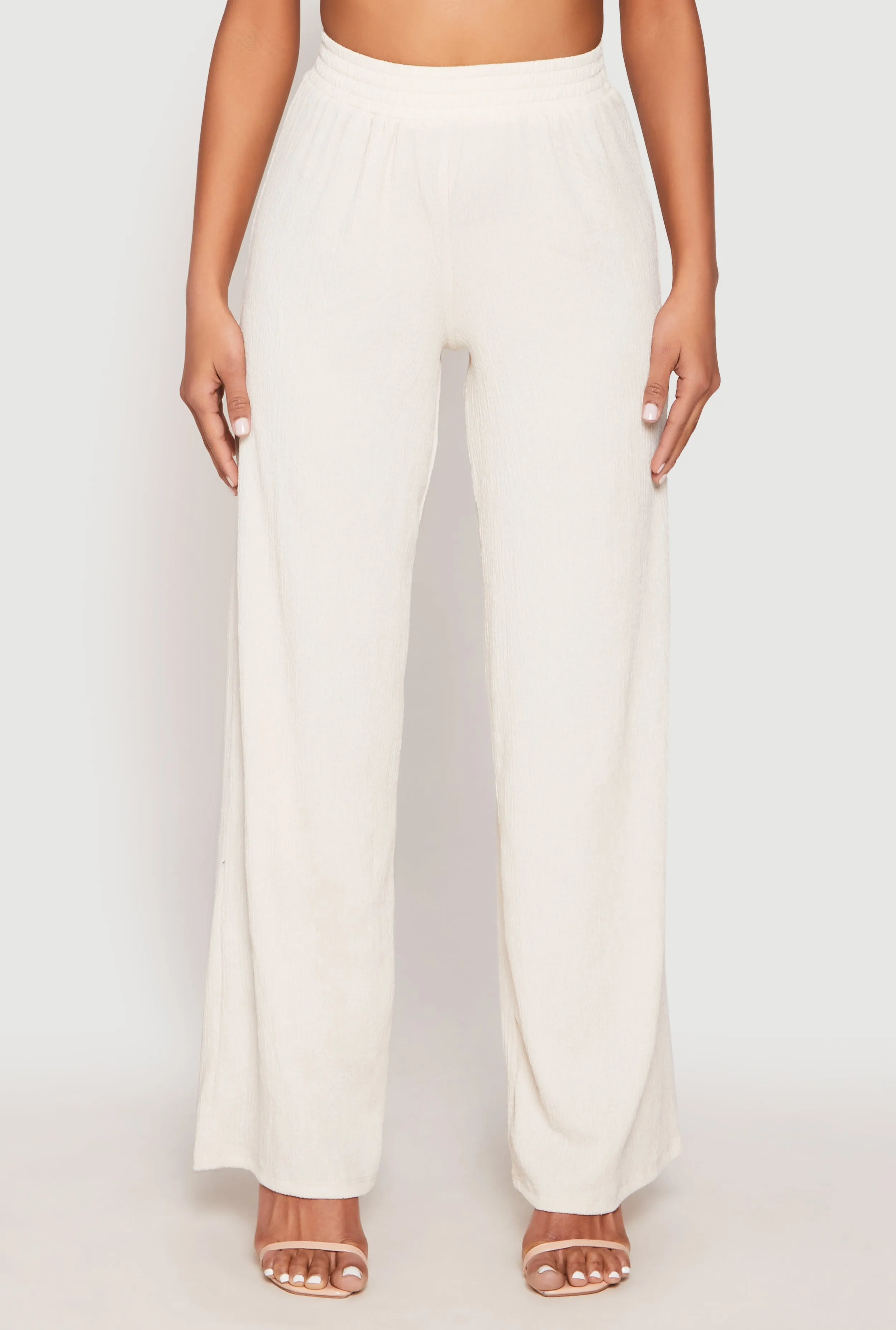 Almost Famous Textured Knit Wide Leg Pants