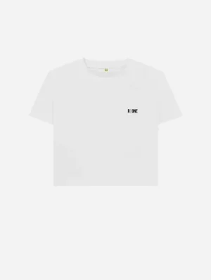 B-Relaxed Crop Organic T-shirt | White