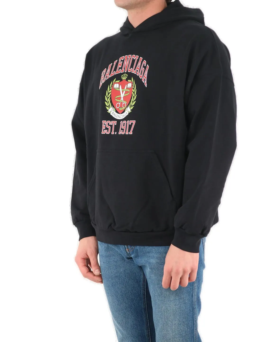 Balenciaga College Wide-Fit Hoodie