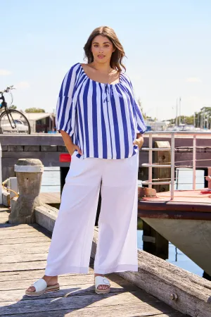 Betty Basics Camilla Blouse Blue Stripe