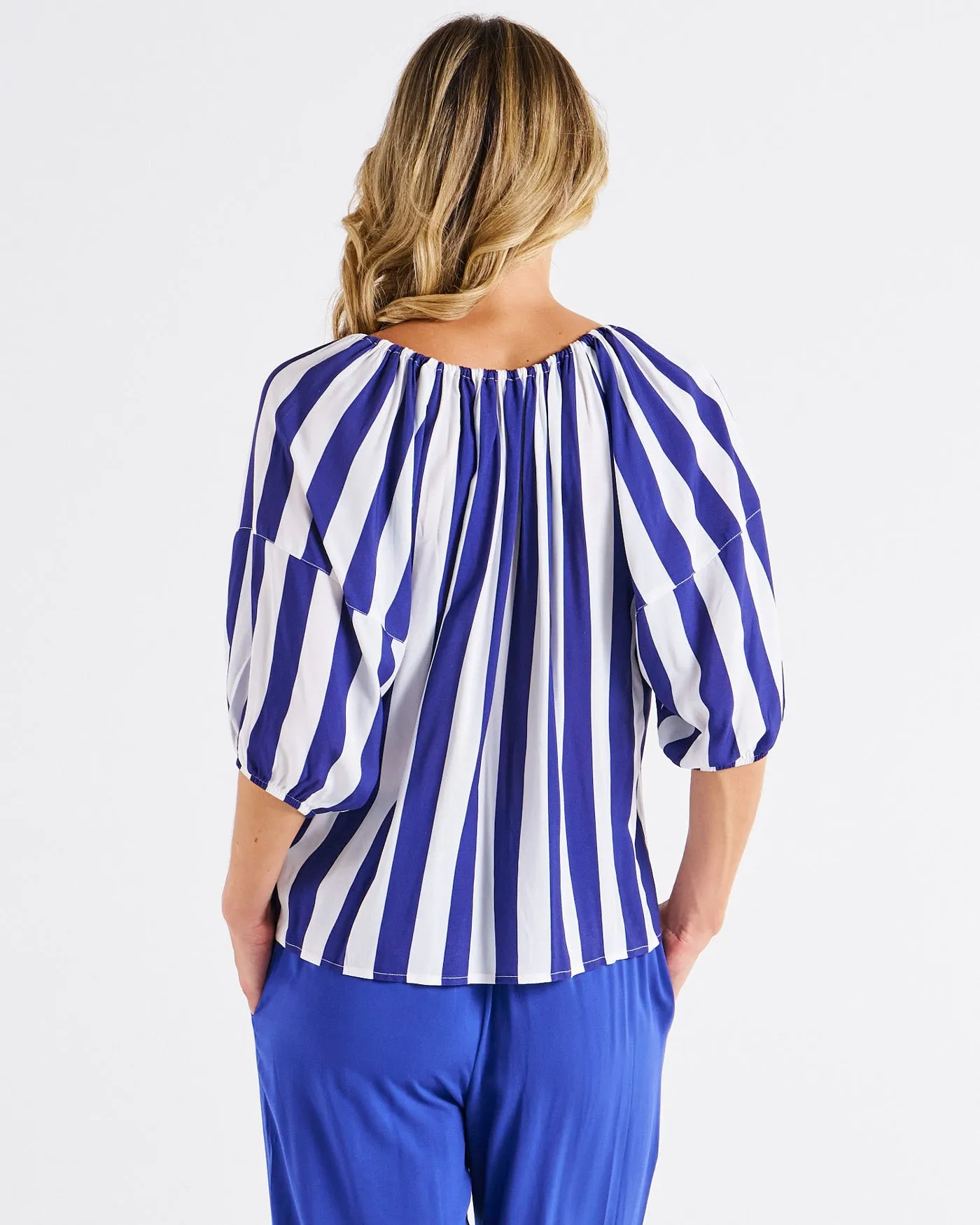 Betty Basics Camilla Blouse Blue Stripe