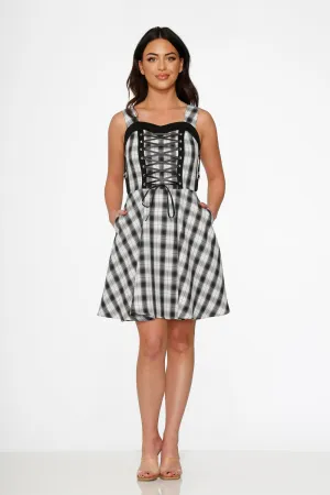 Black & White Plaid Swing Dress