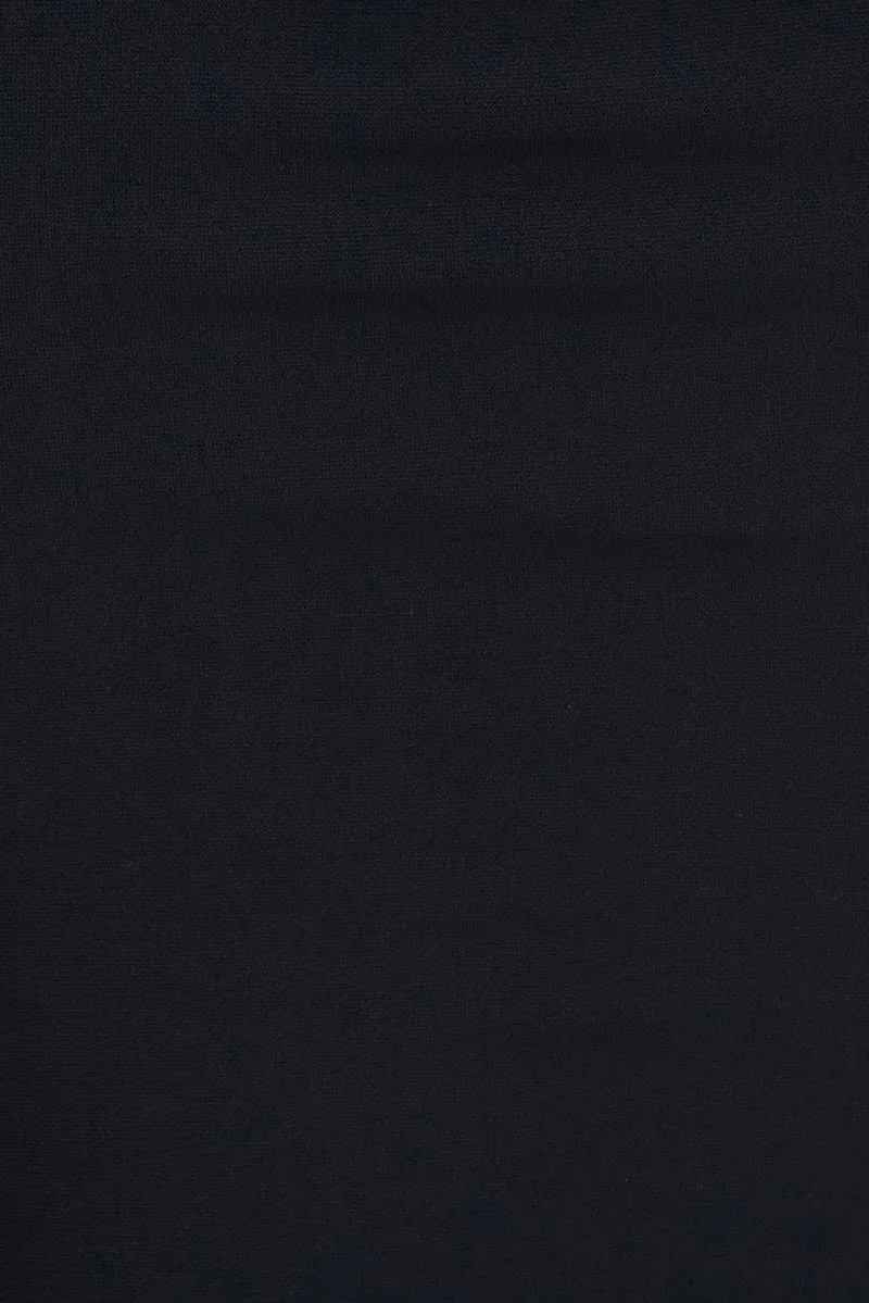 Black Crop Top Long Sleeve Front Zip