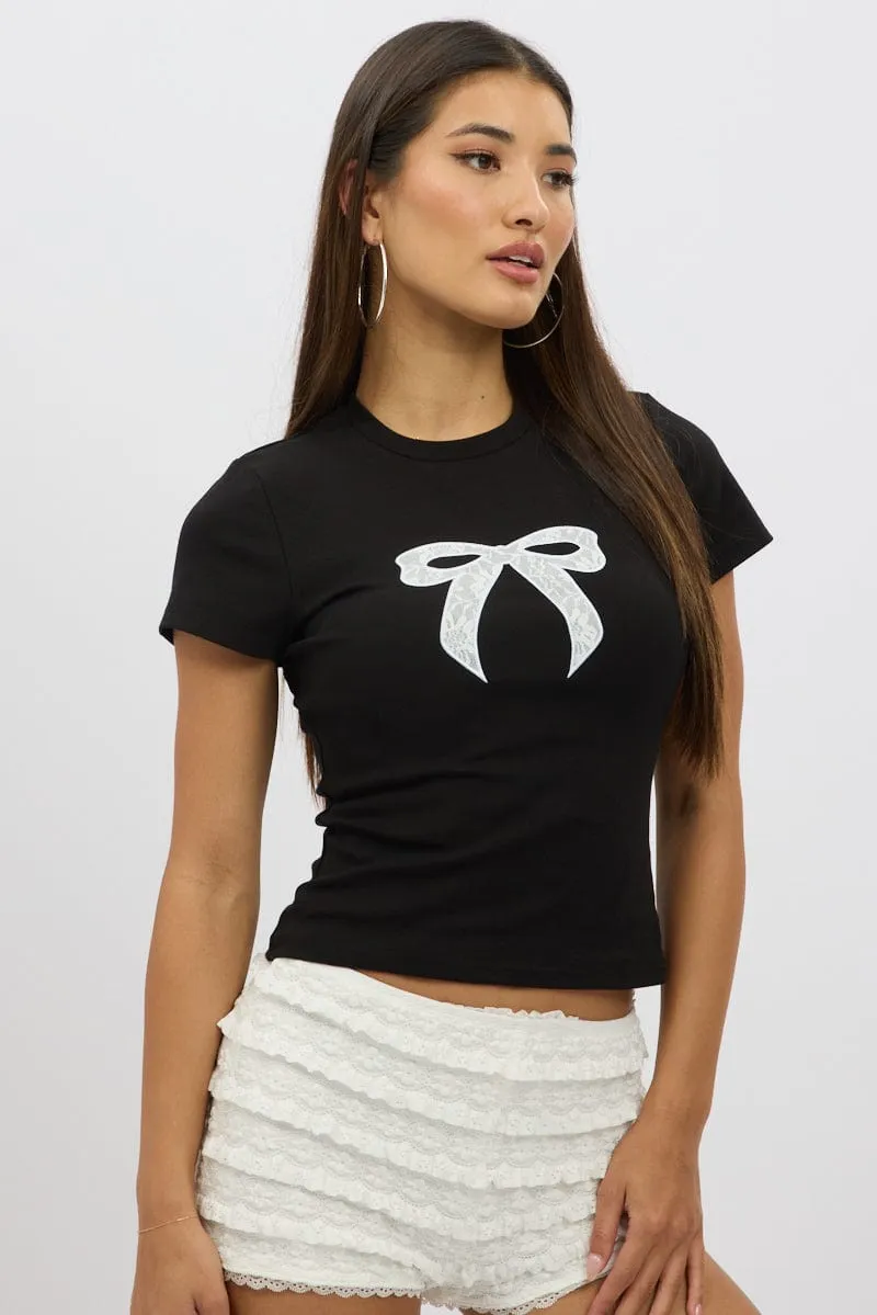 Black Graphic Tee Short Sleeve