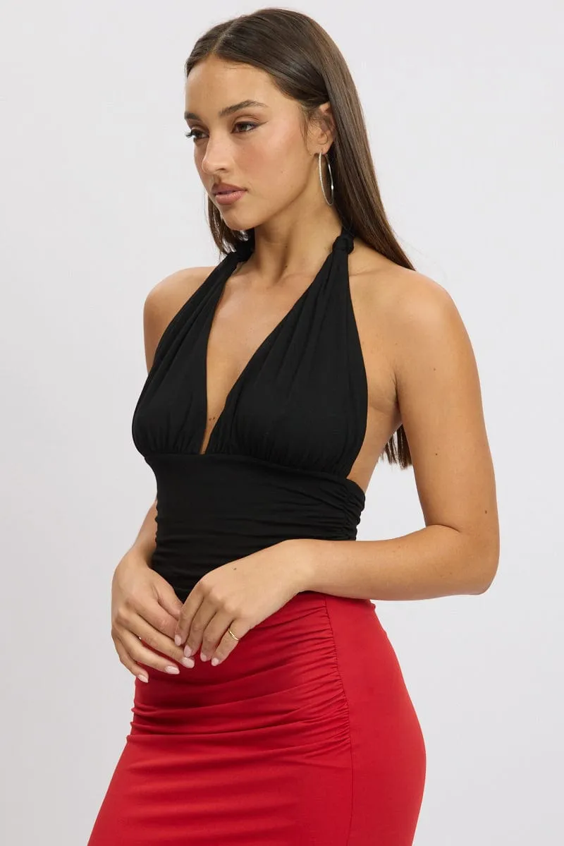 Black Halter Neck Top