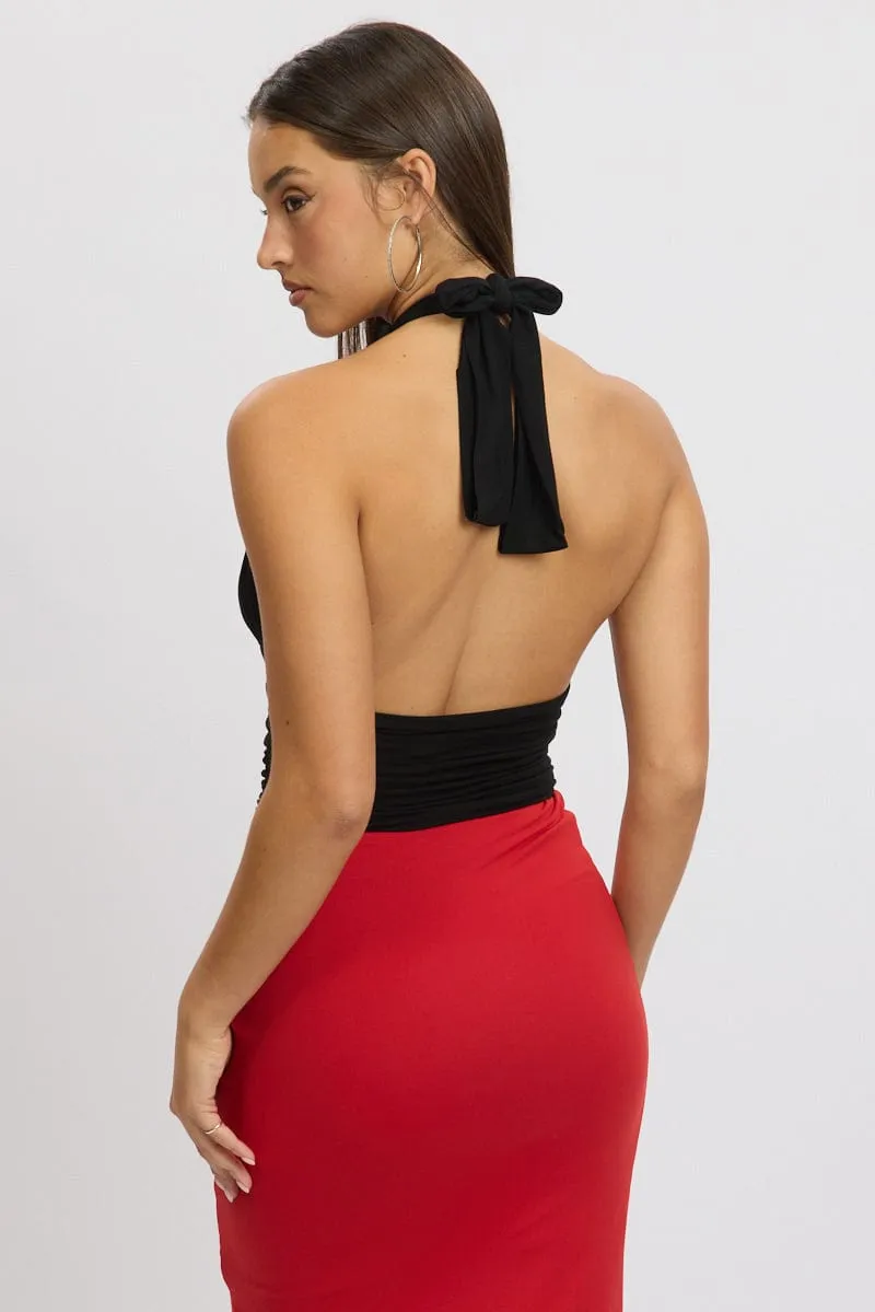 Black Halter Neck Top