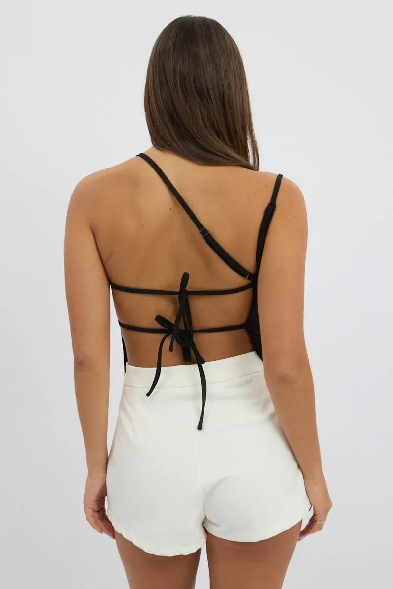 Black Singlet Top Backless