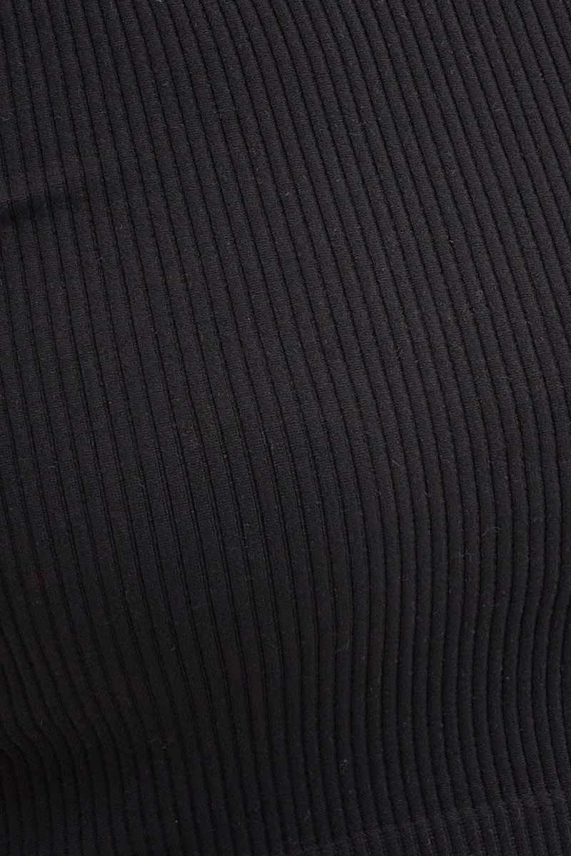 Black T Shirt Short Sleeve Round Neck Seamless