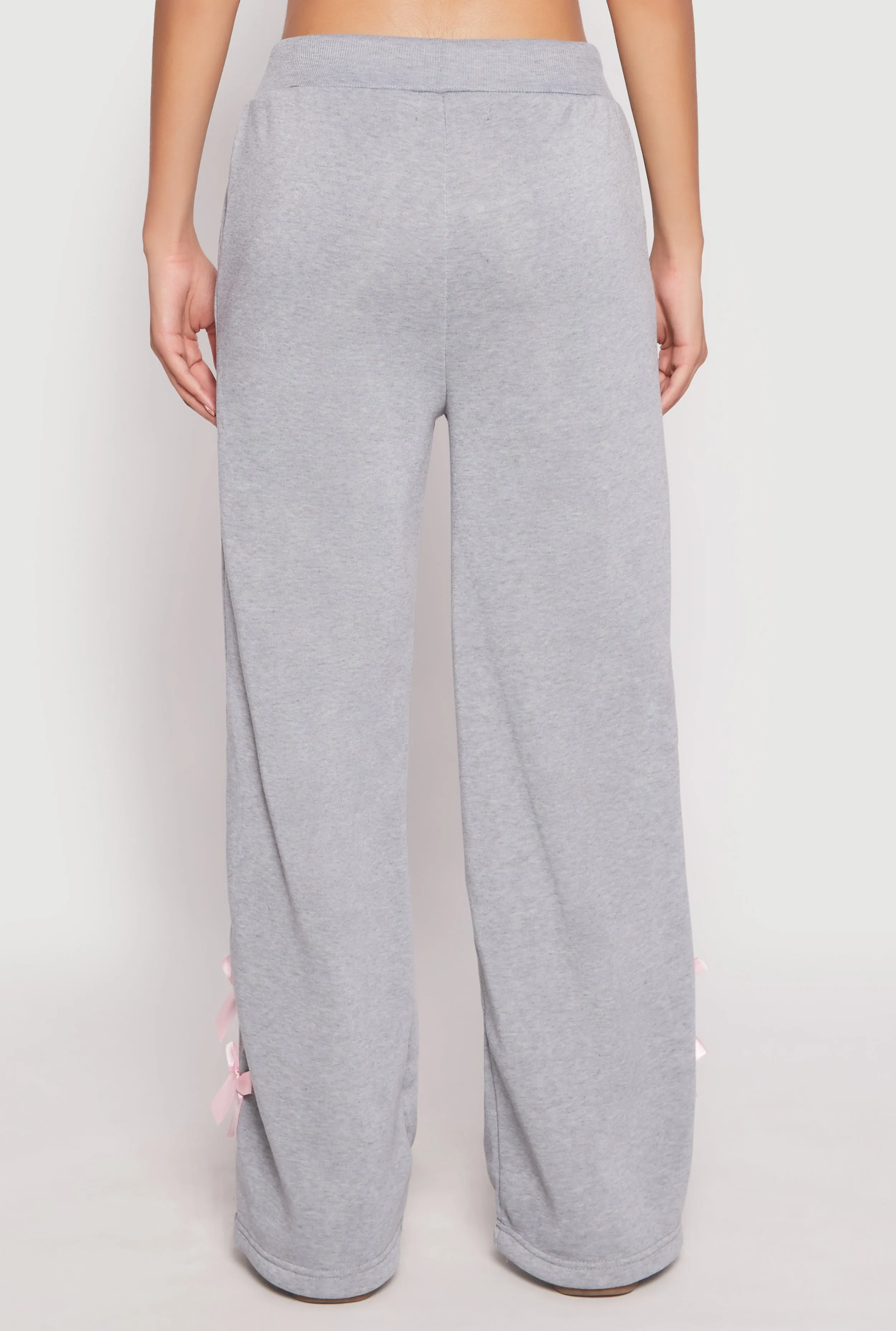 Bow Detail Wide Leg Sweatpants