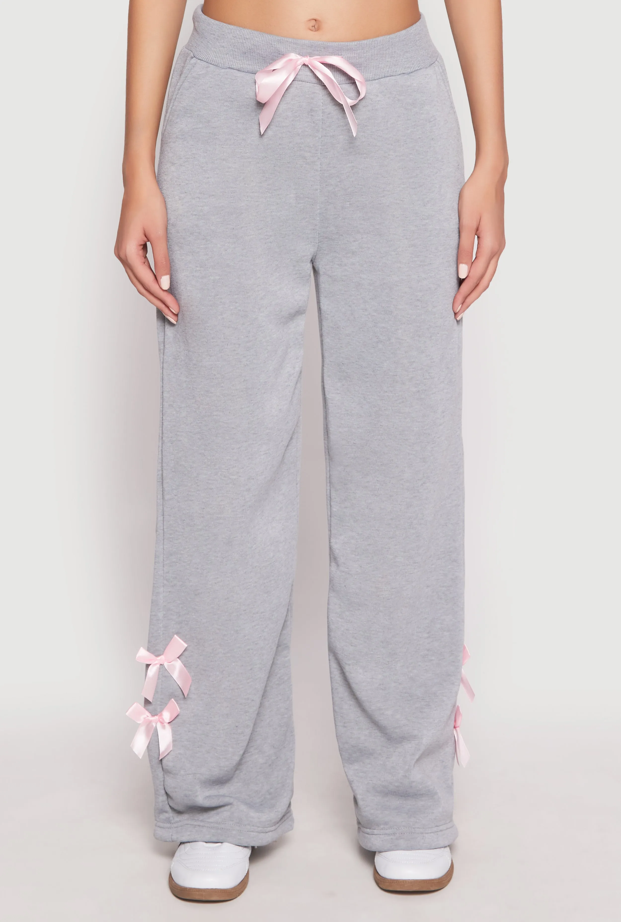 Bow Detail Wide Leg Sweatpants