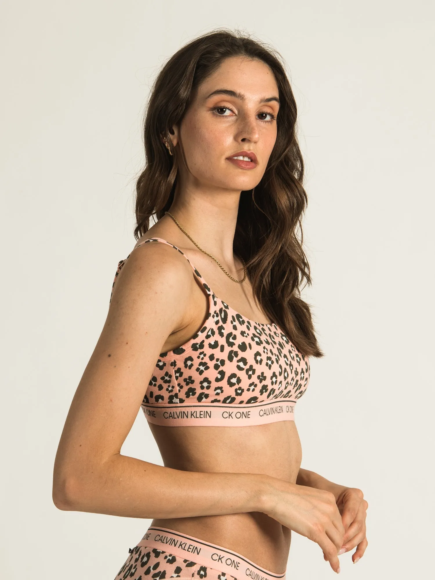 CALVIN KLEIN CK ONE COTTON ALL OVER PRINT BRALETTE  - CLEARANCE