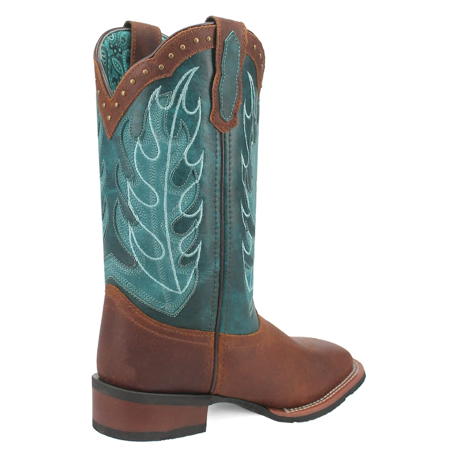 Dan Post Womens Faye Rust/Turquoise Leather Cowboy Boots