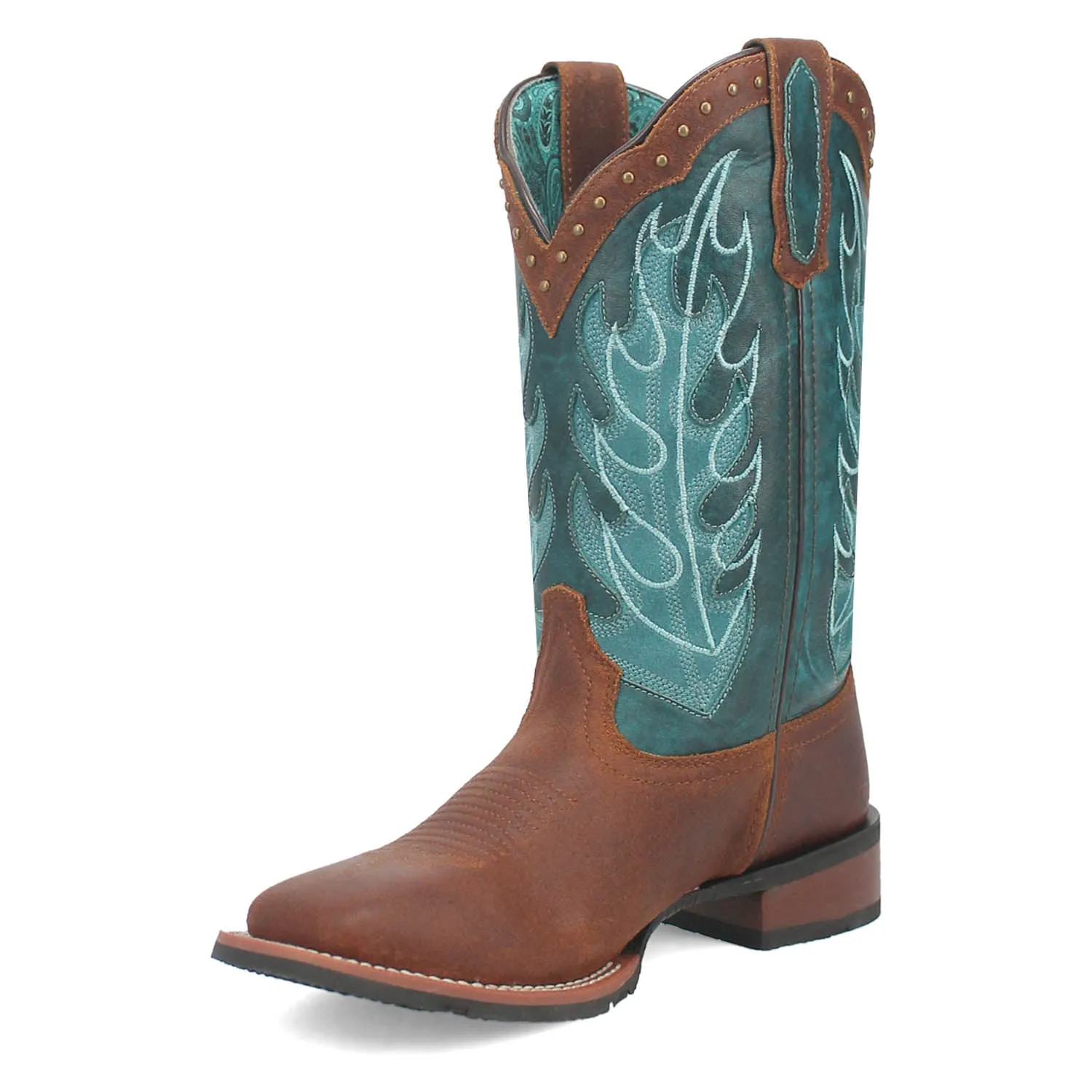 Dan Post Womens Faye Rust/Turquoise Leather Cowboy Boots