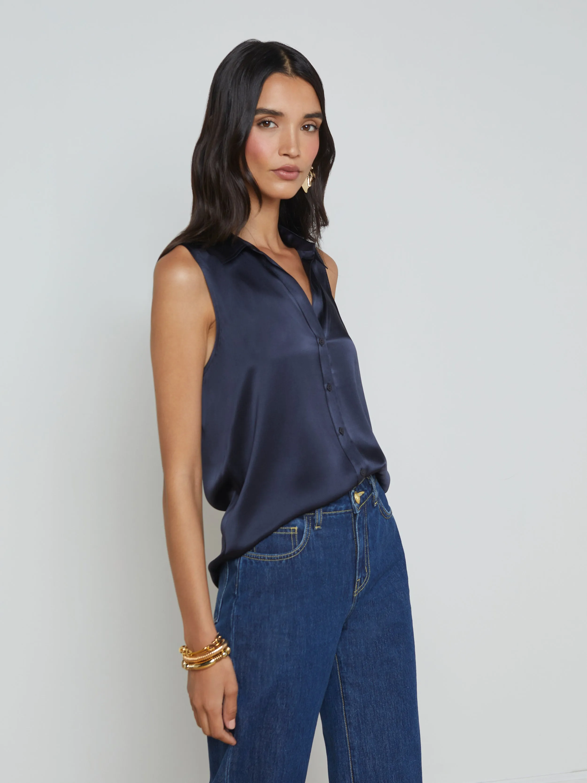 Emmy Sleeveless Silk Blouse