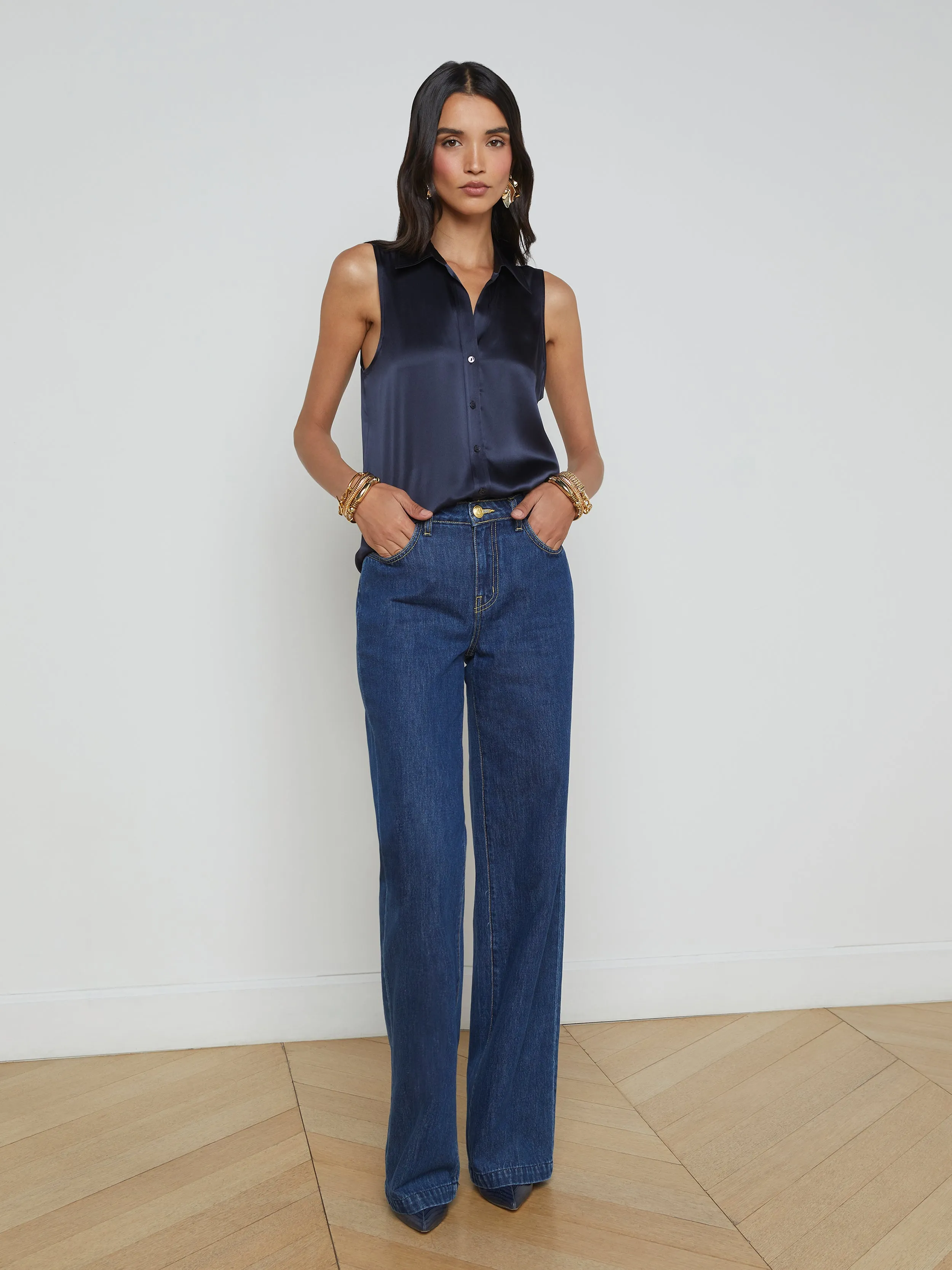 Emmy Sleeveless Silk Blouse