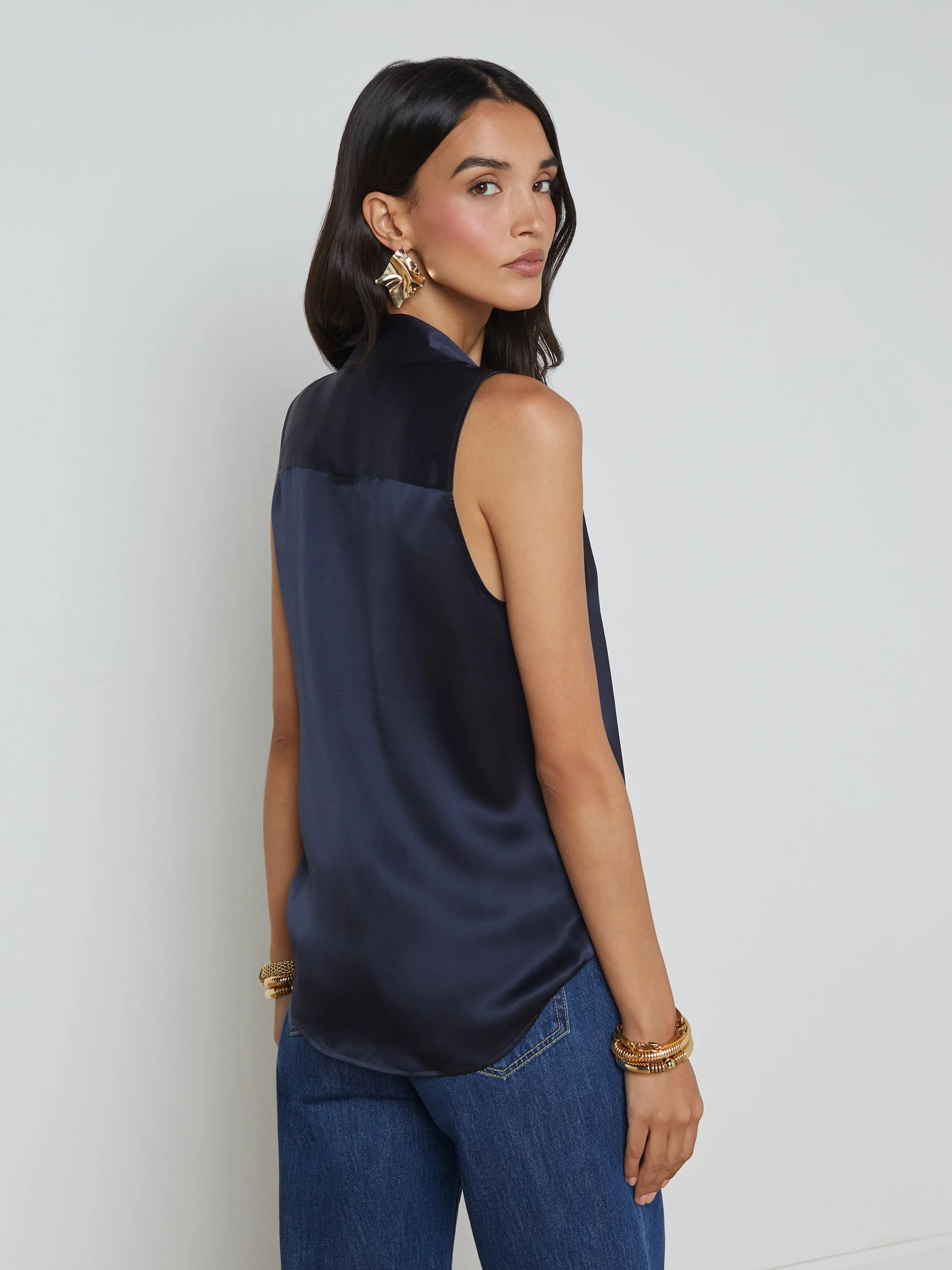 Emmy Sleeveless Silk Blouse