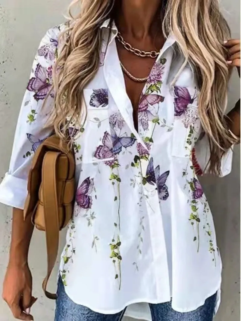 Fashion Woman Shirt Casual Loose Top Blouses