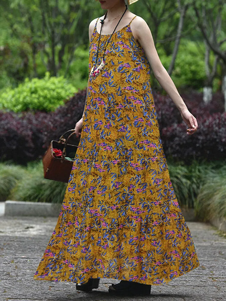 Floral Cotton Dress Green Dress Women