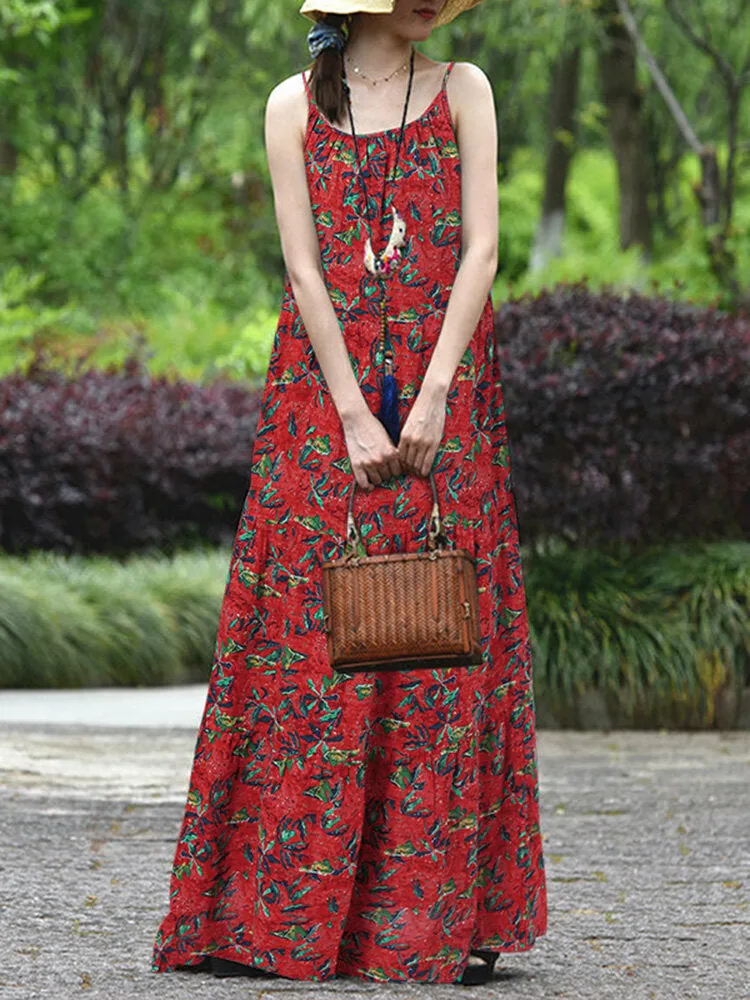 Floral Cotton Dress Green Dress Women