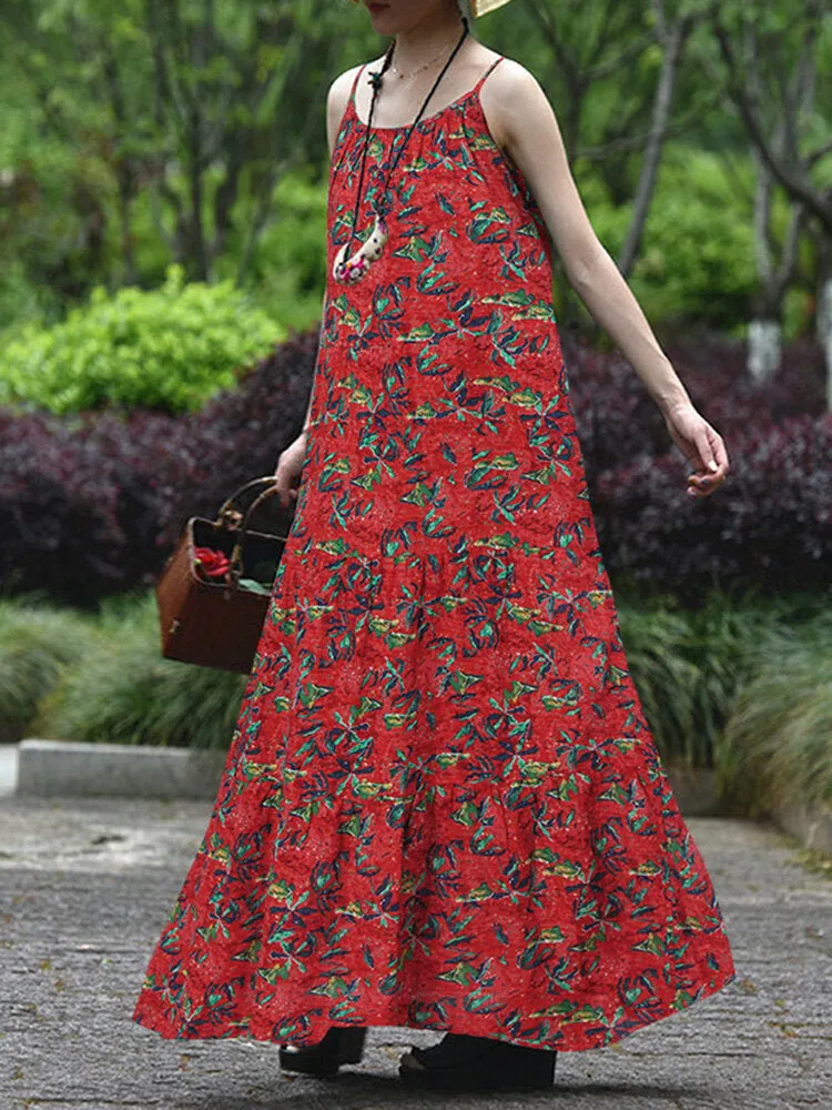 Floral Cotton Dress Green Dress Women