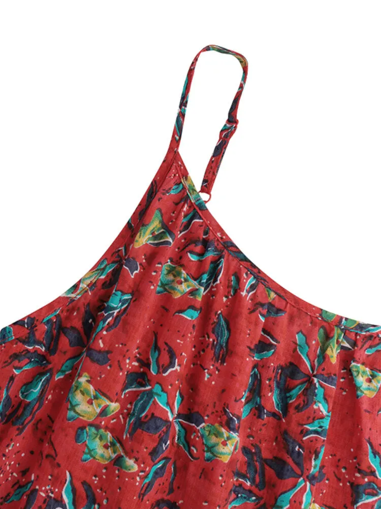 Floral Cotton Dress Green Dress Women