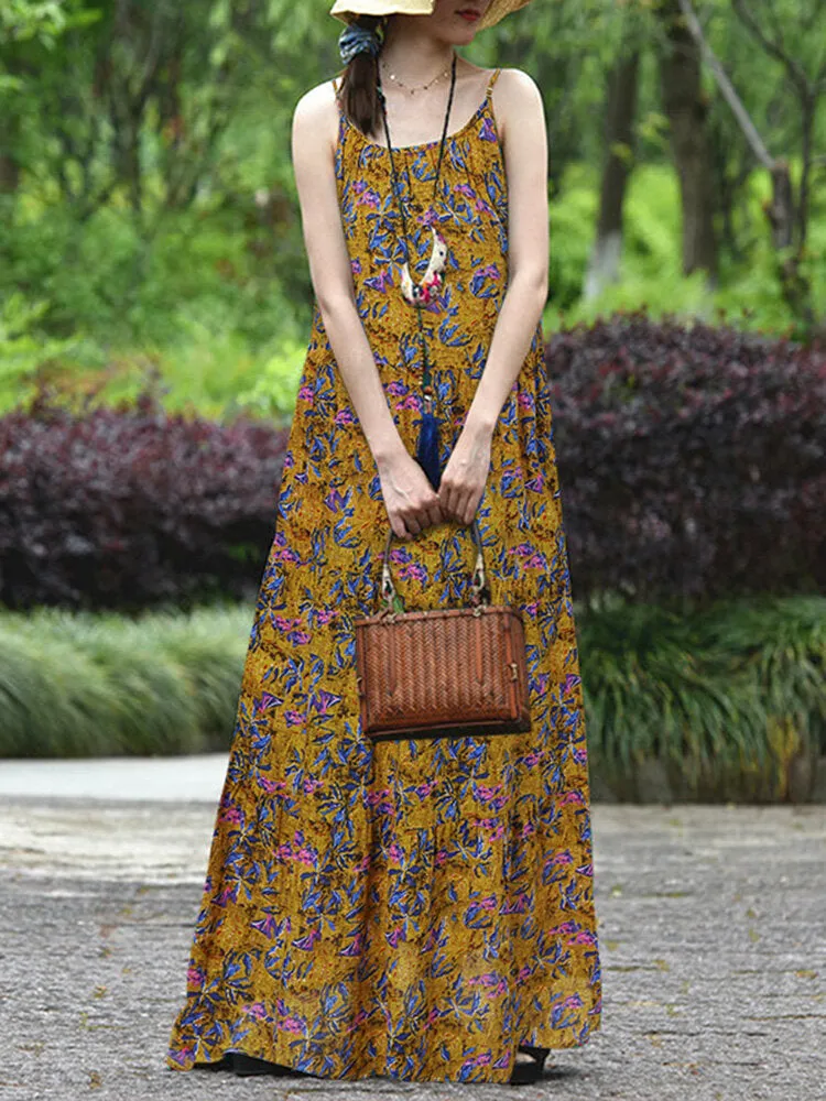 Floral Cotton Dress Green Dress Women