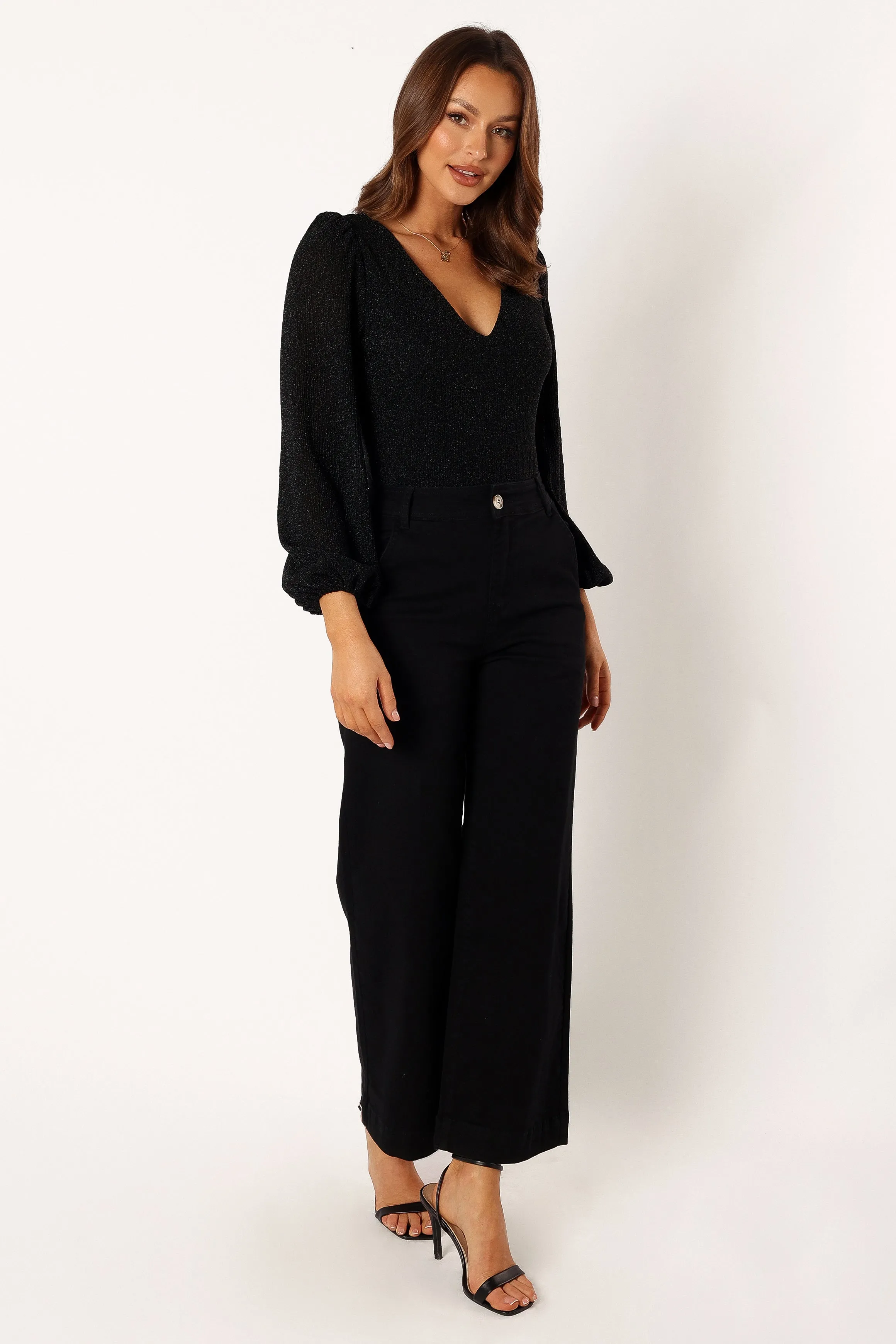 Georgia Wide Leg Pant - Black