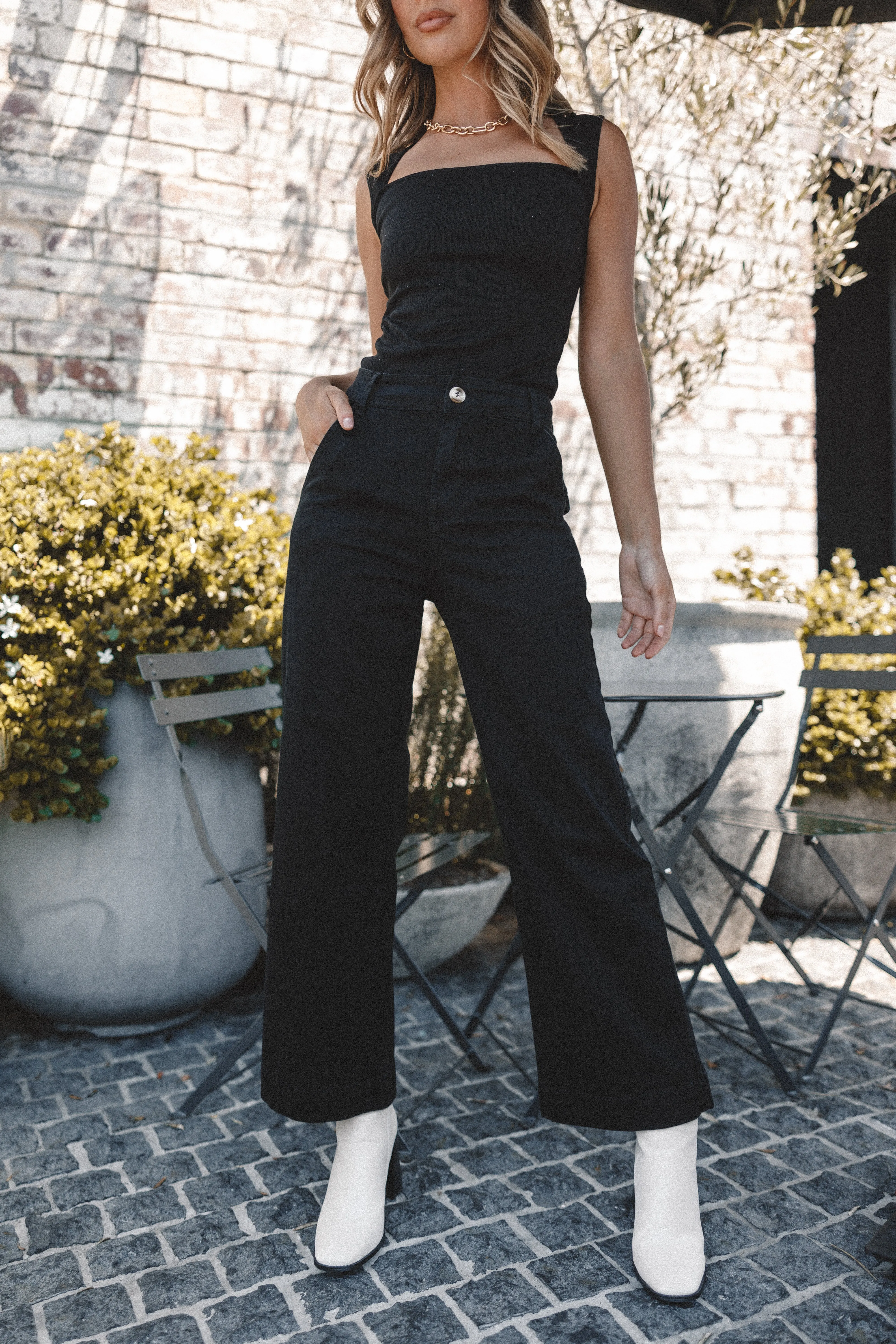 Georgia Wide Leg Pant - Black