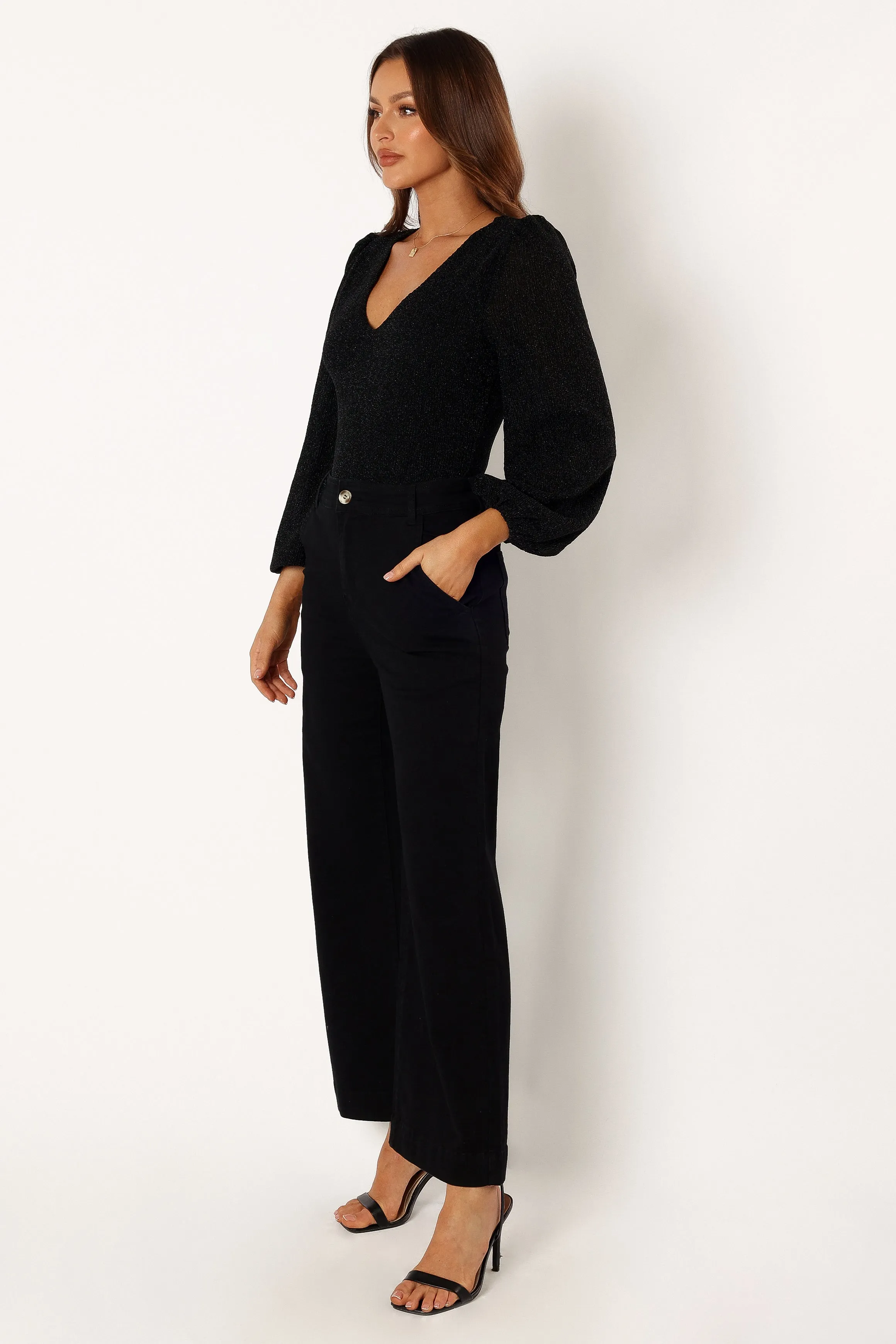 Georgia Wide Leg Pant - Black