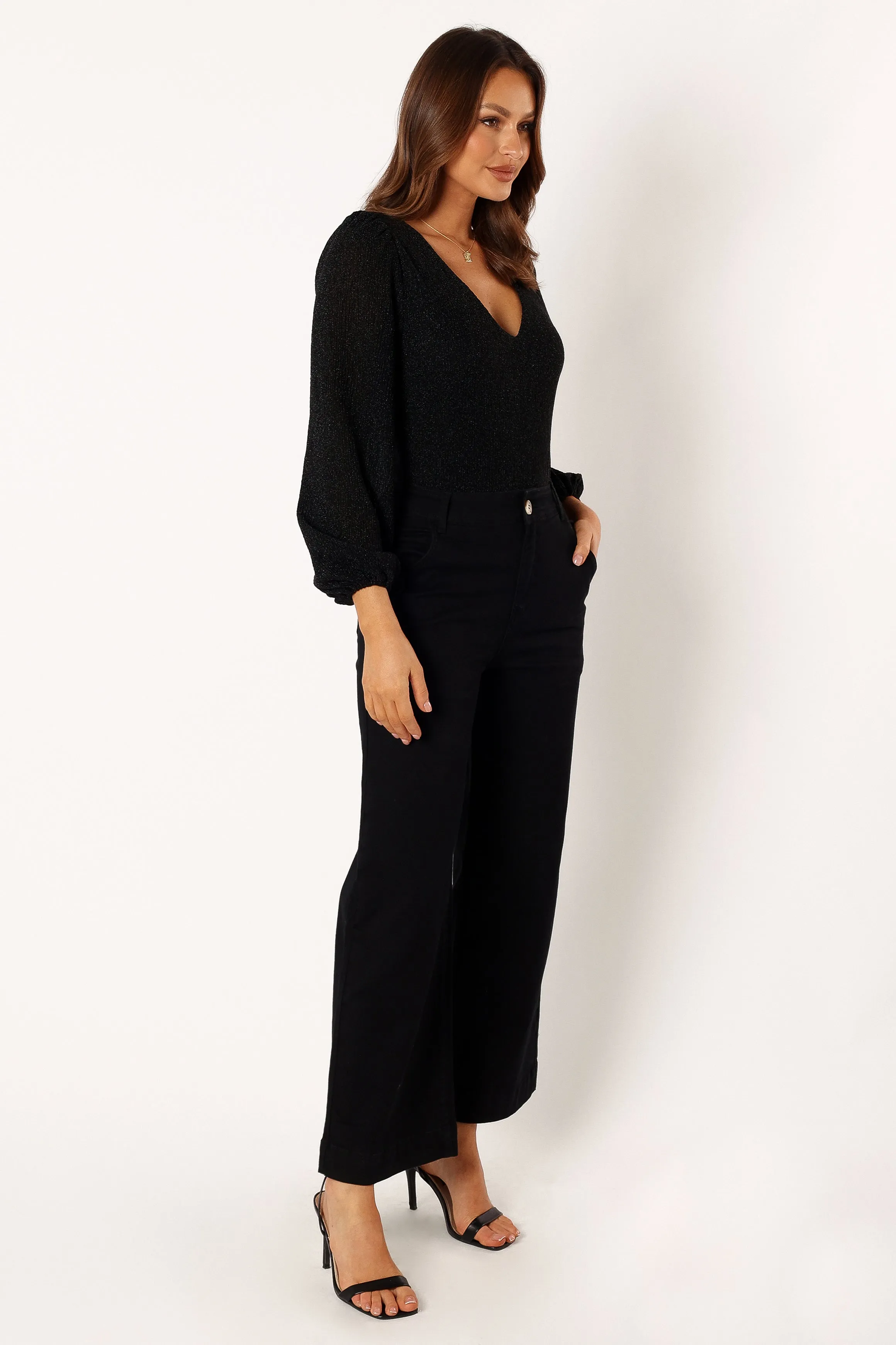 Georgia Wide Leg Pant - Black
