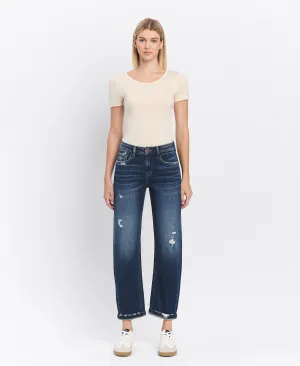 Glaucous - High Rise Cuffed Barrel Leg Jeans