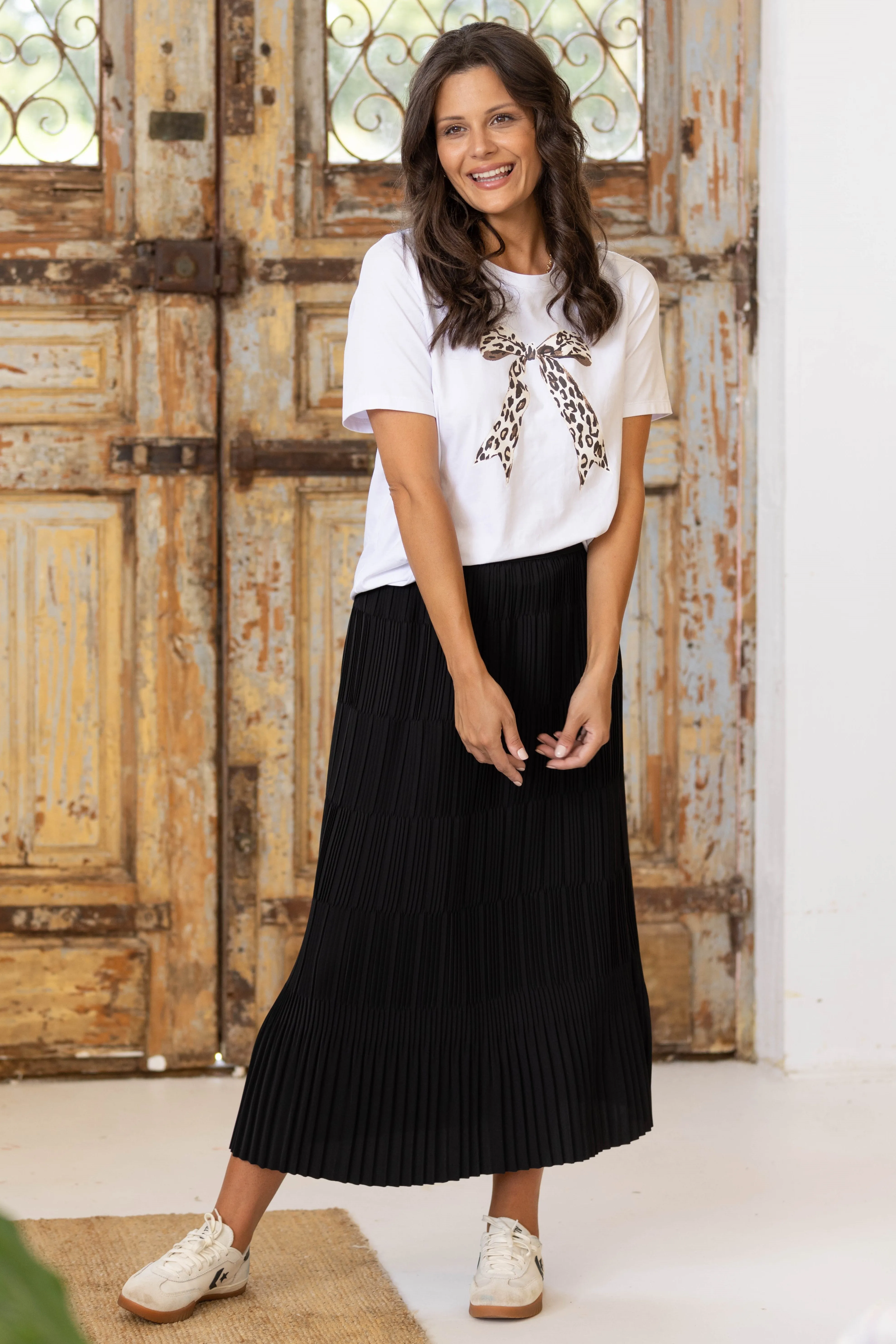 Gloss the Label Ricco Pleated Skirt Black