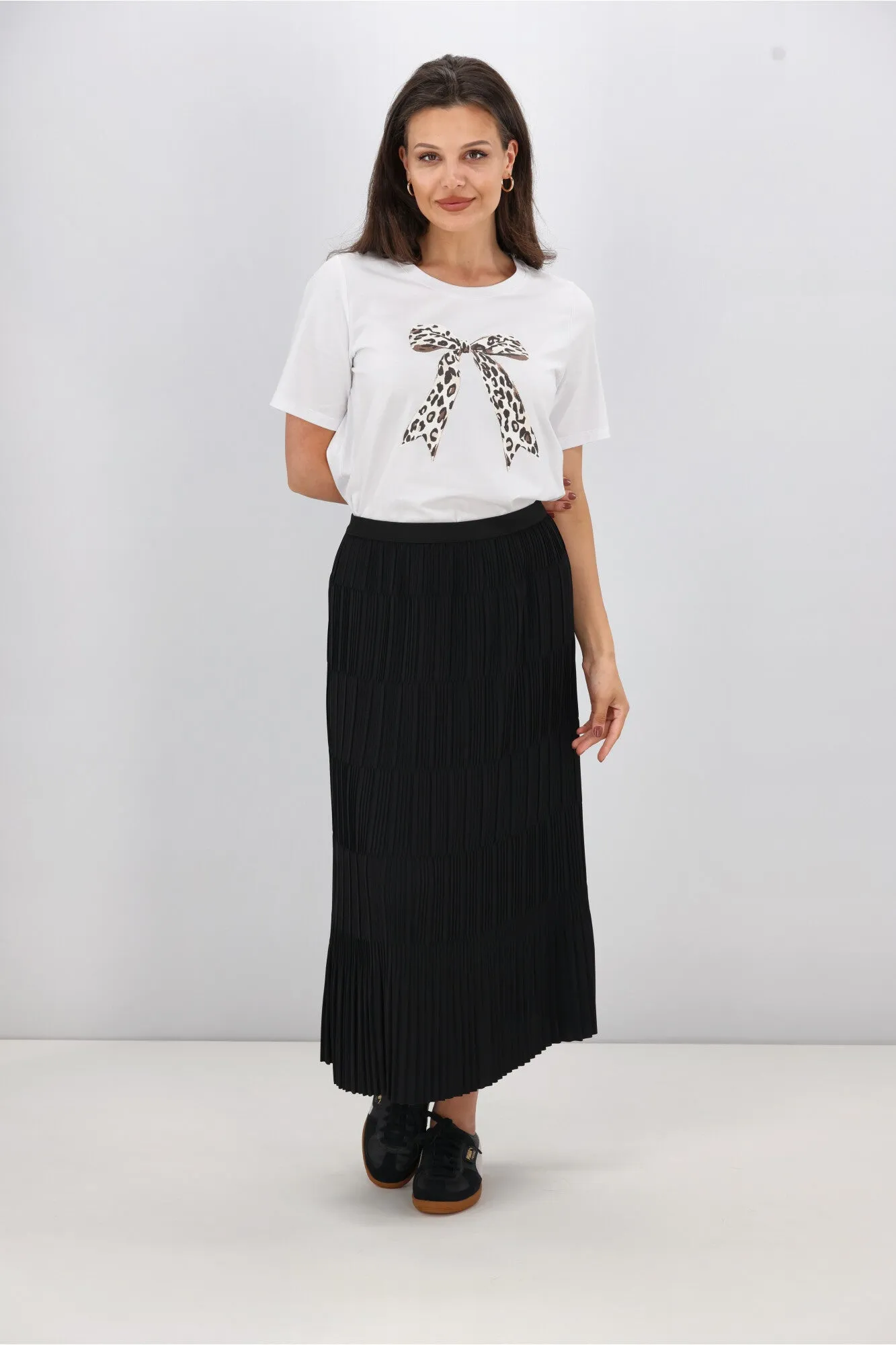 Gloss the Label Ricco Pleated Skirt Black
