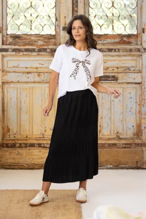 Gloss the Label Ricco Pleated Skirt Black