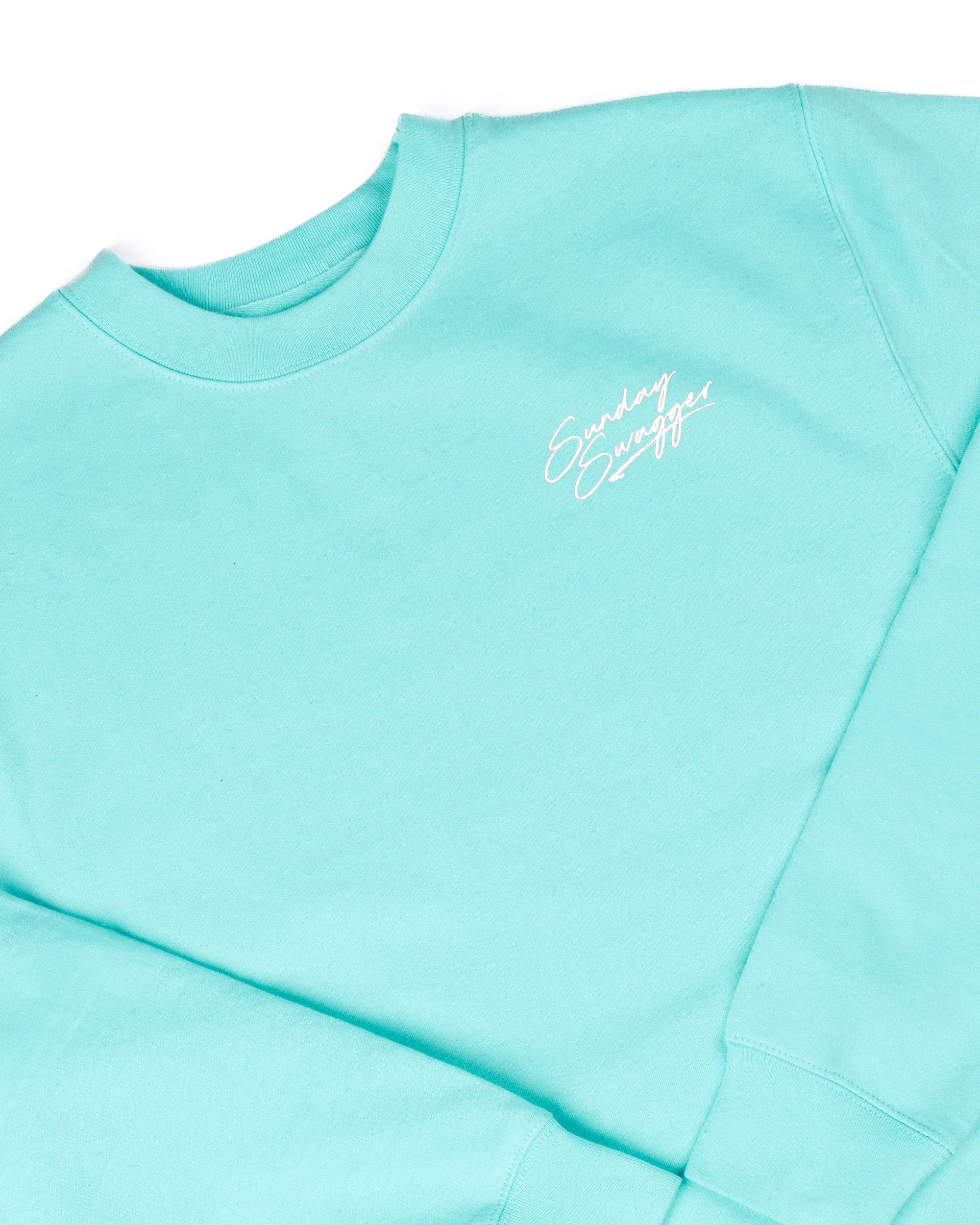 Hang Loose Crewneck - Mint/White