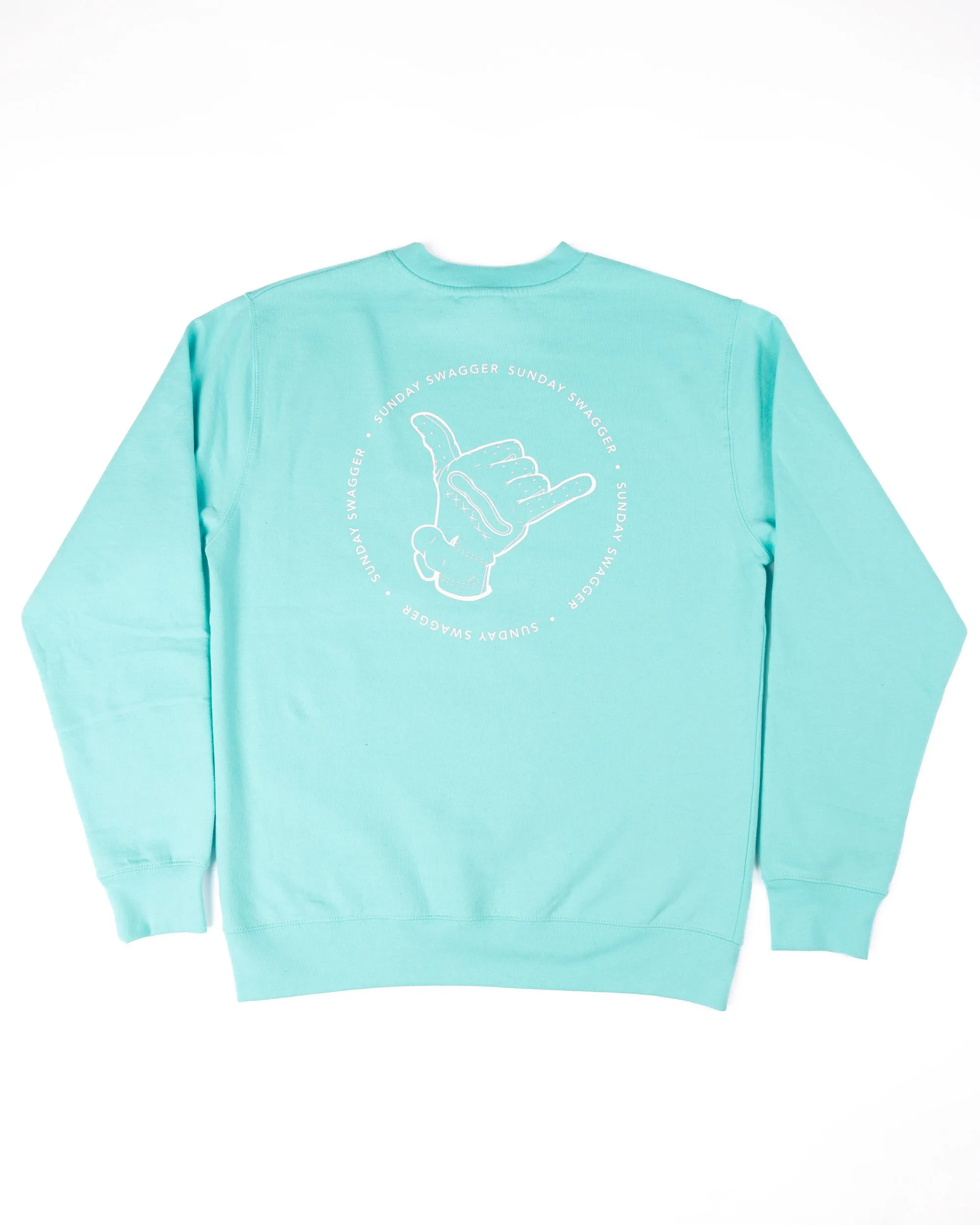 Hang Loose Crewneck - Mint/White