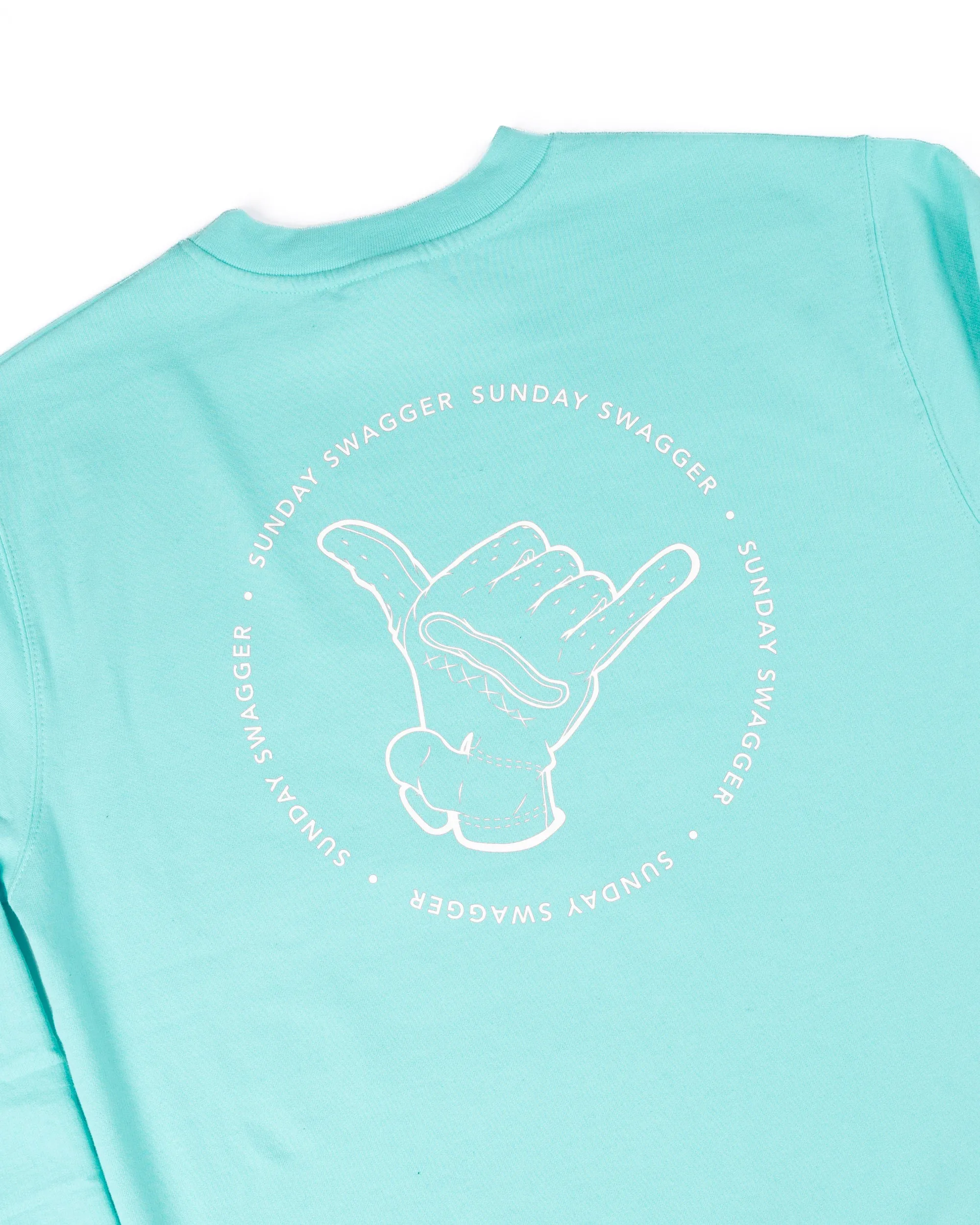 Hang Loose Crewneck - Mint/White