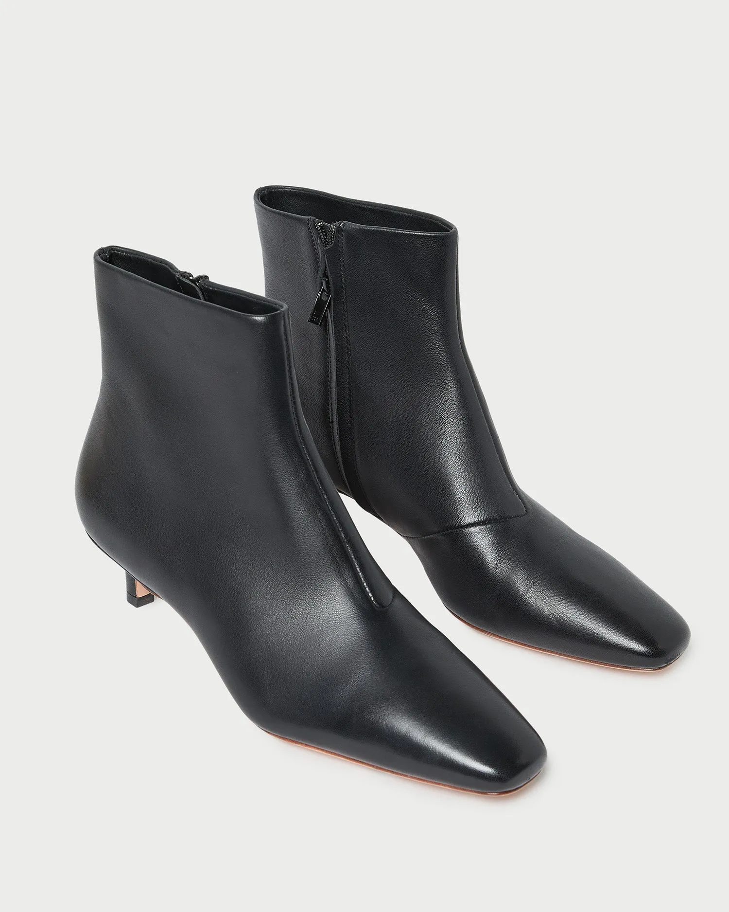 Marcella Black Leather Ankle Boot