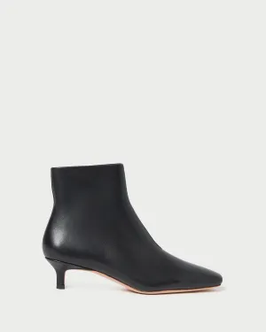 Marcella Black Leather Ankle Boot
