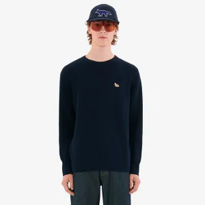 Men's Baby Fox Patch Relaxed Pullover Navy