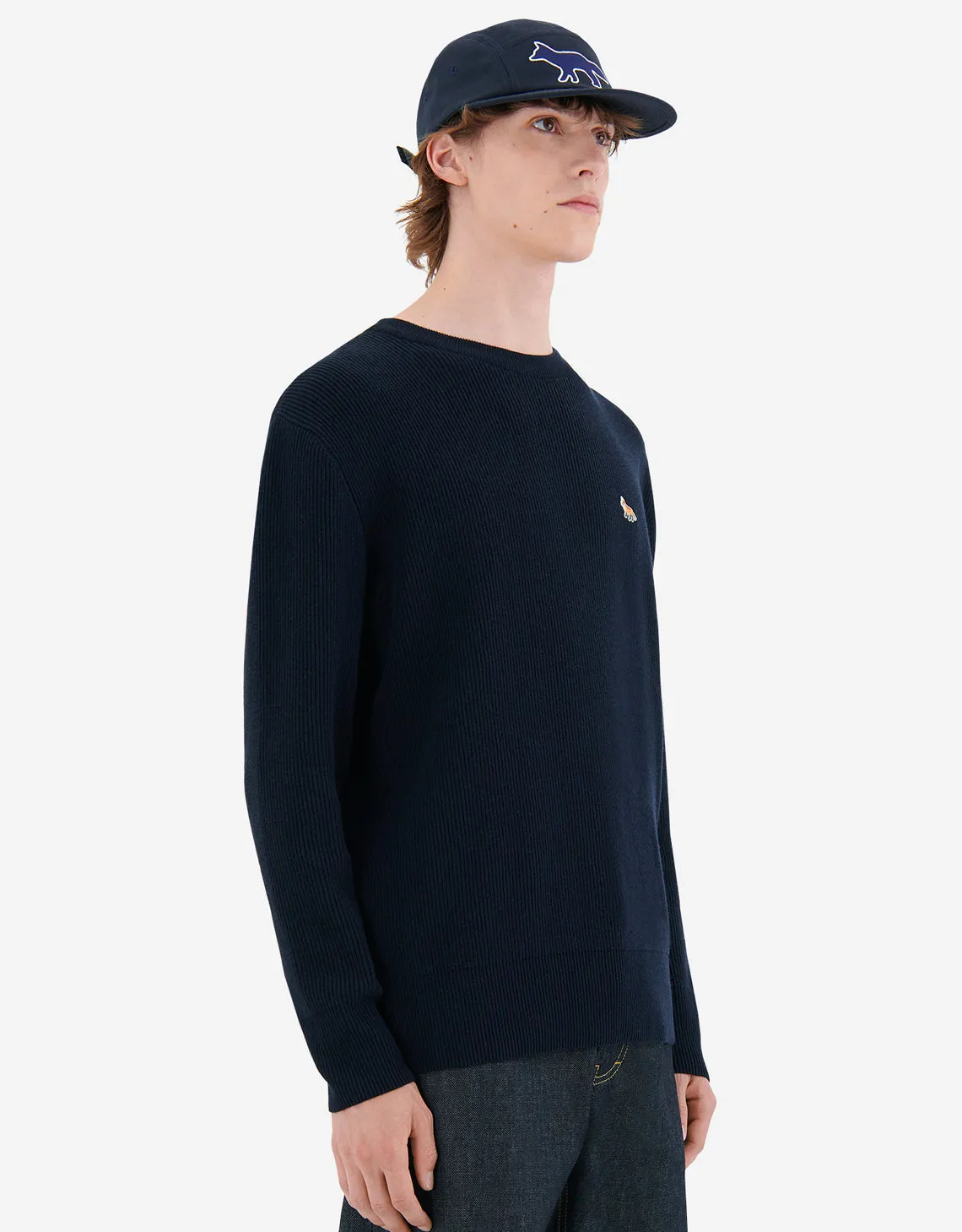 Men's Baby Fox Patch Relaxed Pullover Navy